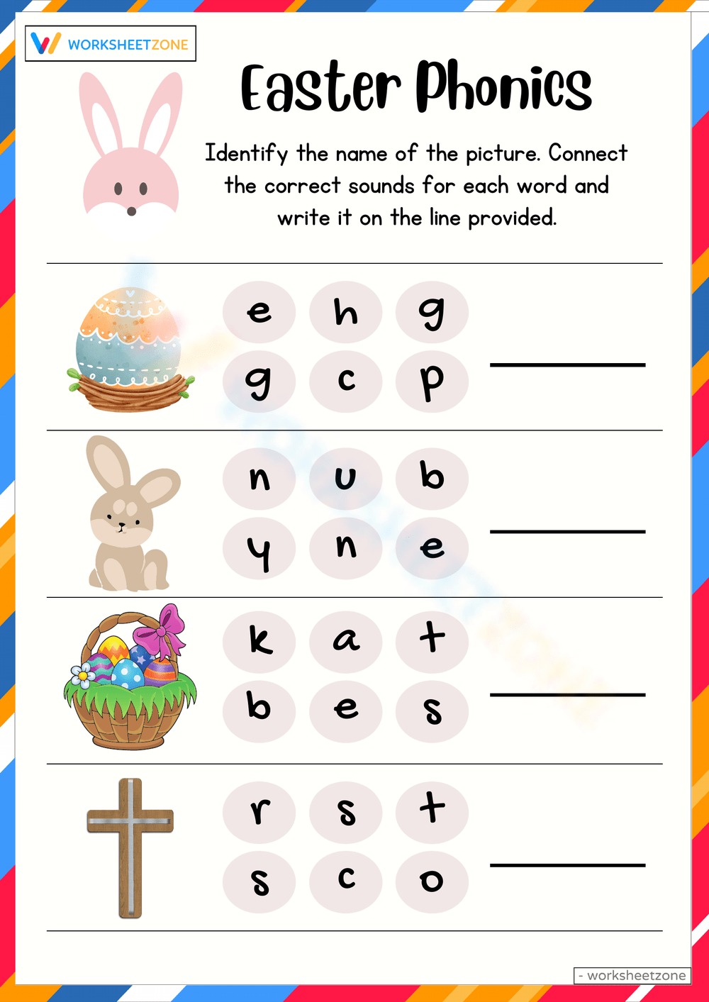 Easter Phonics Worksheet
