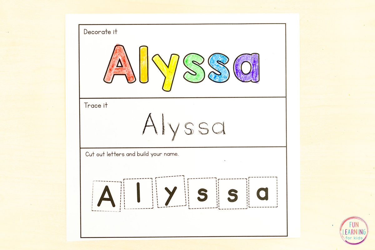Editable Cut And Paste Build Your Name Worksheets