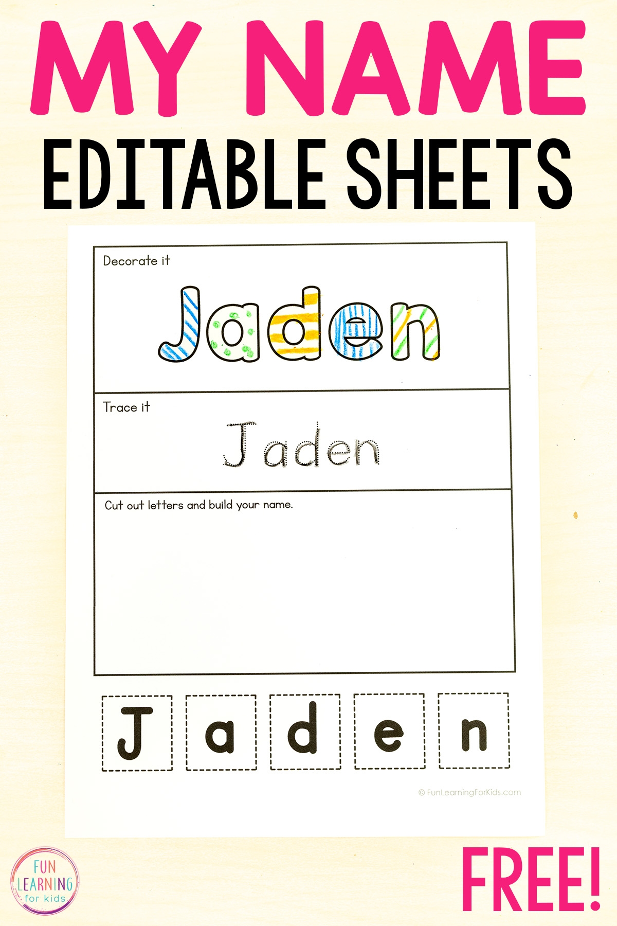 free printable traceable name worksheets