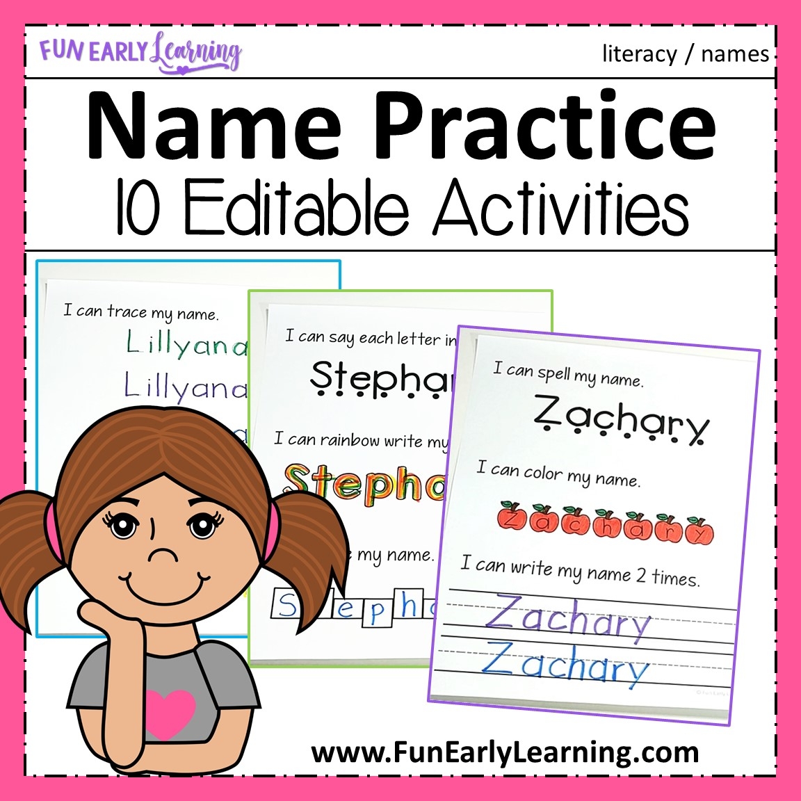 name practice worksheets for preschool