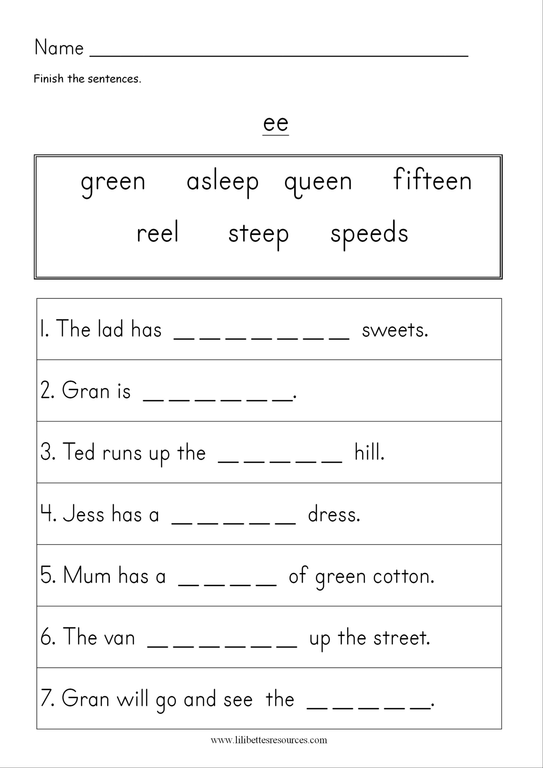 Ee Phonics Worksheets SOUND IT OUT PHONICS