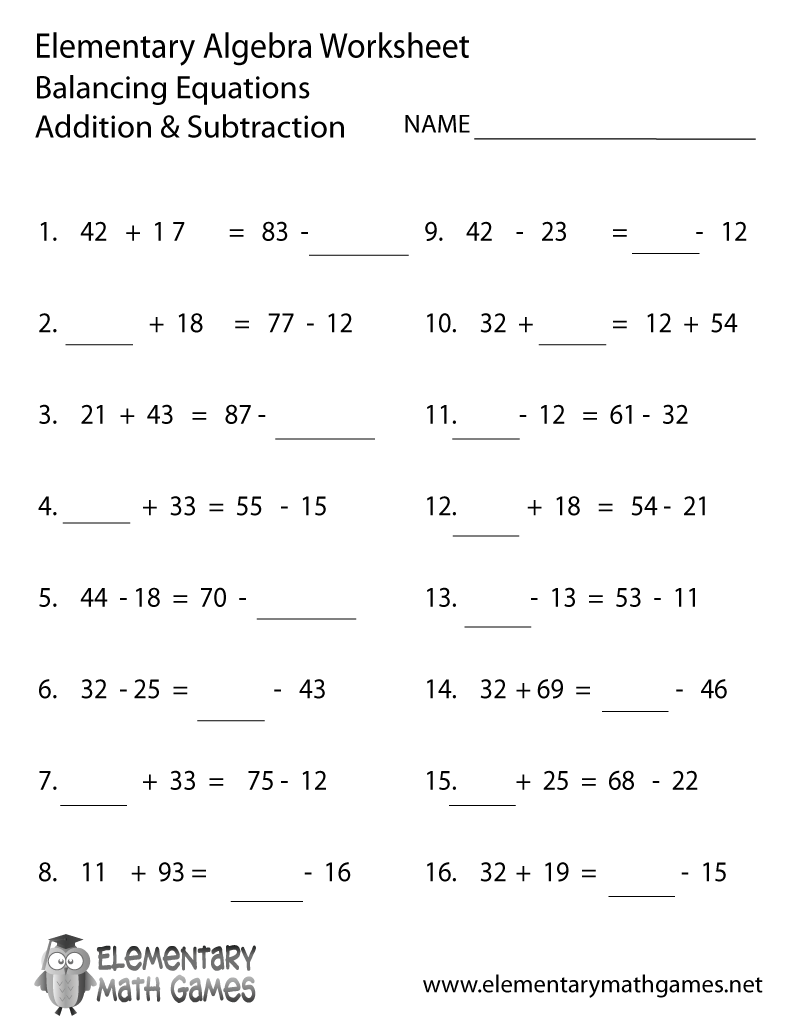 math worksheets algebra 1