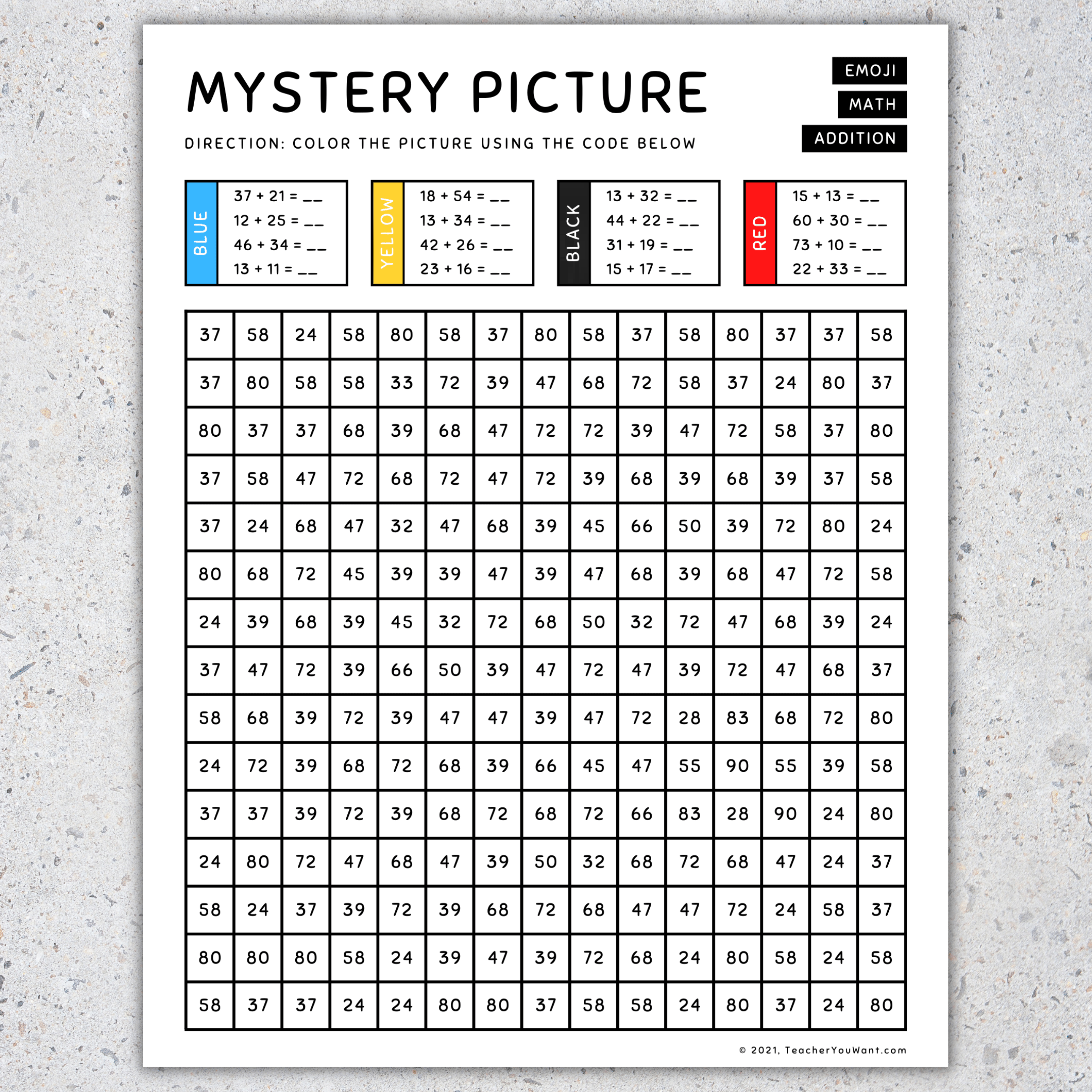 mystery math worksheets mystery math worksheets