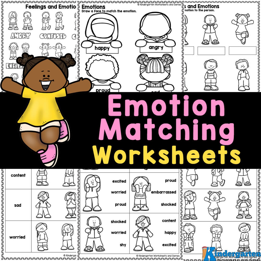 Emotions Worksheets For Kindergarten Matching Feelings Activities