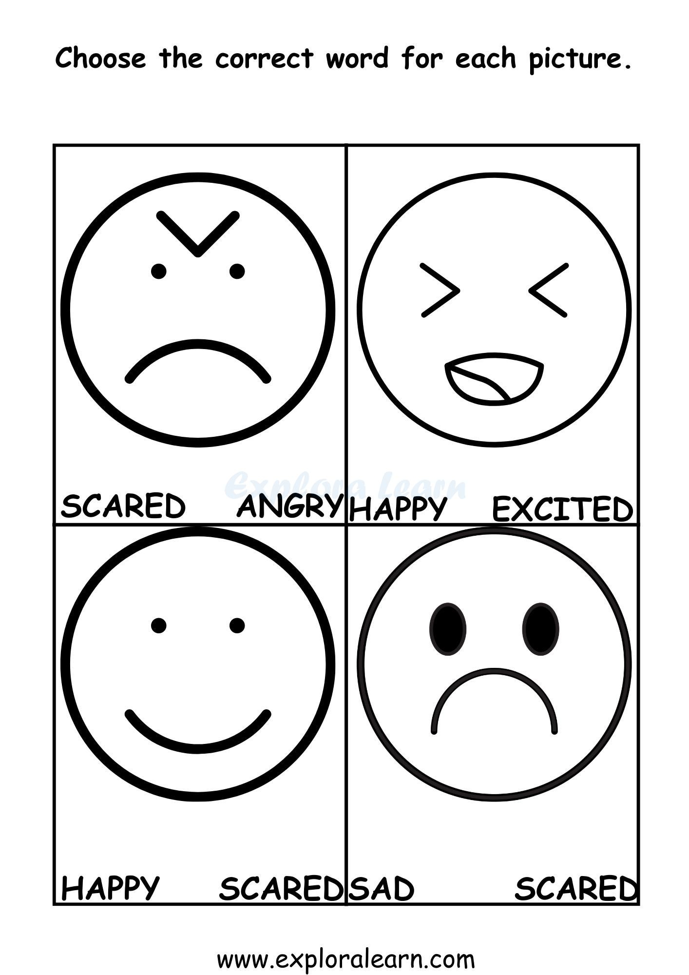 Emotions Worksheets For Preschool And Kindergarten 2 To 6 Years Kids
