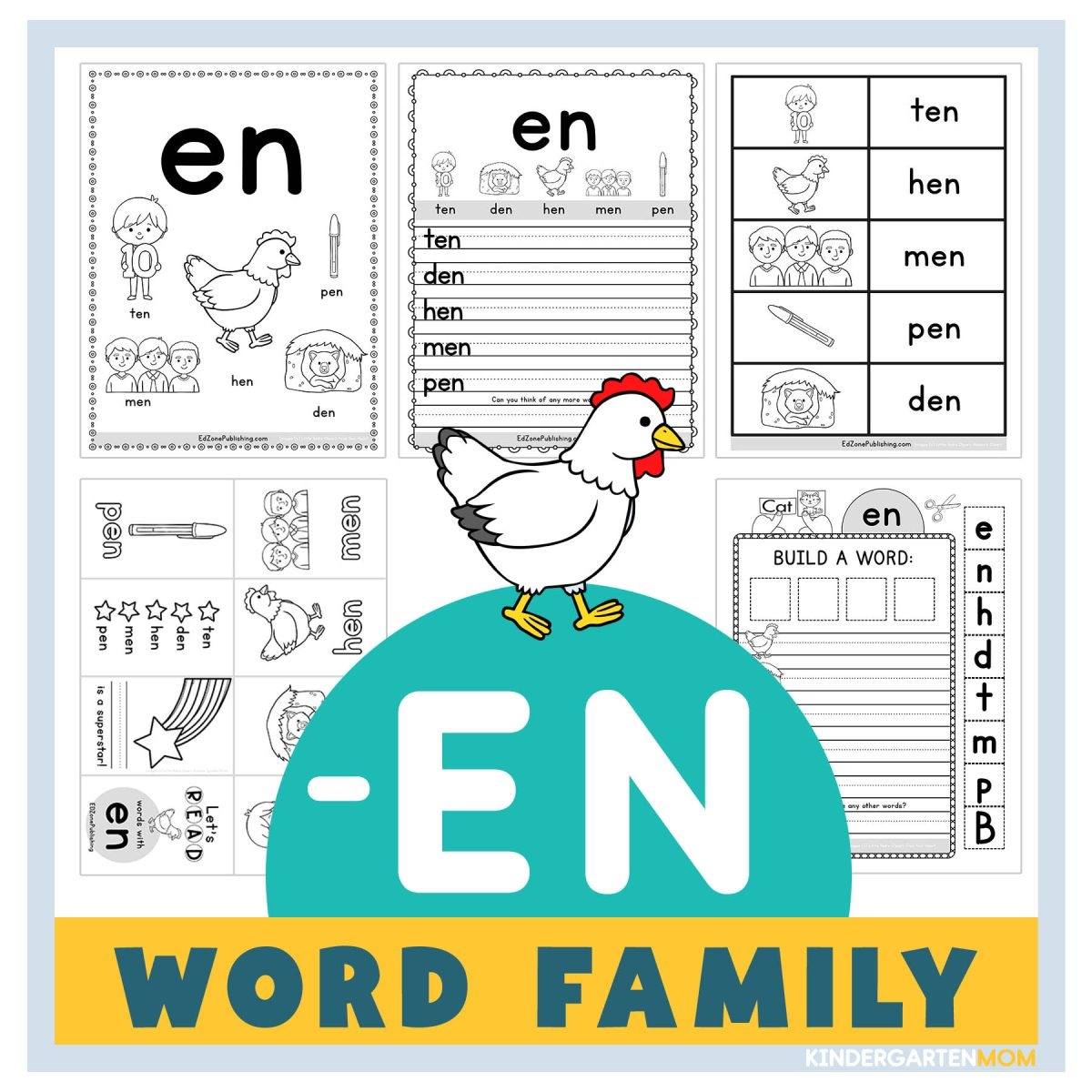 EN Word Family Worksheets Kindergarten Mom