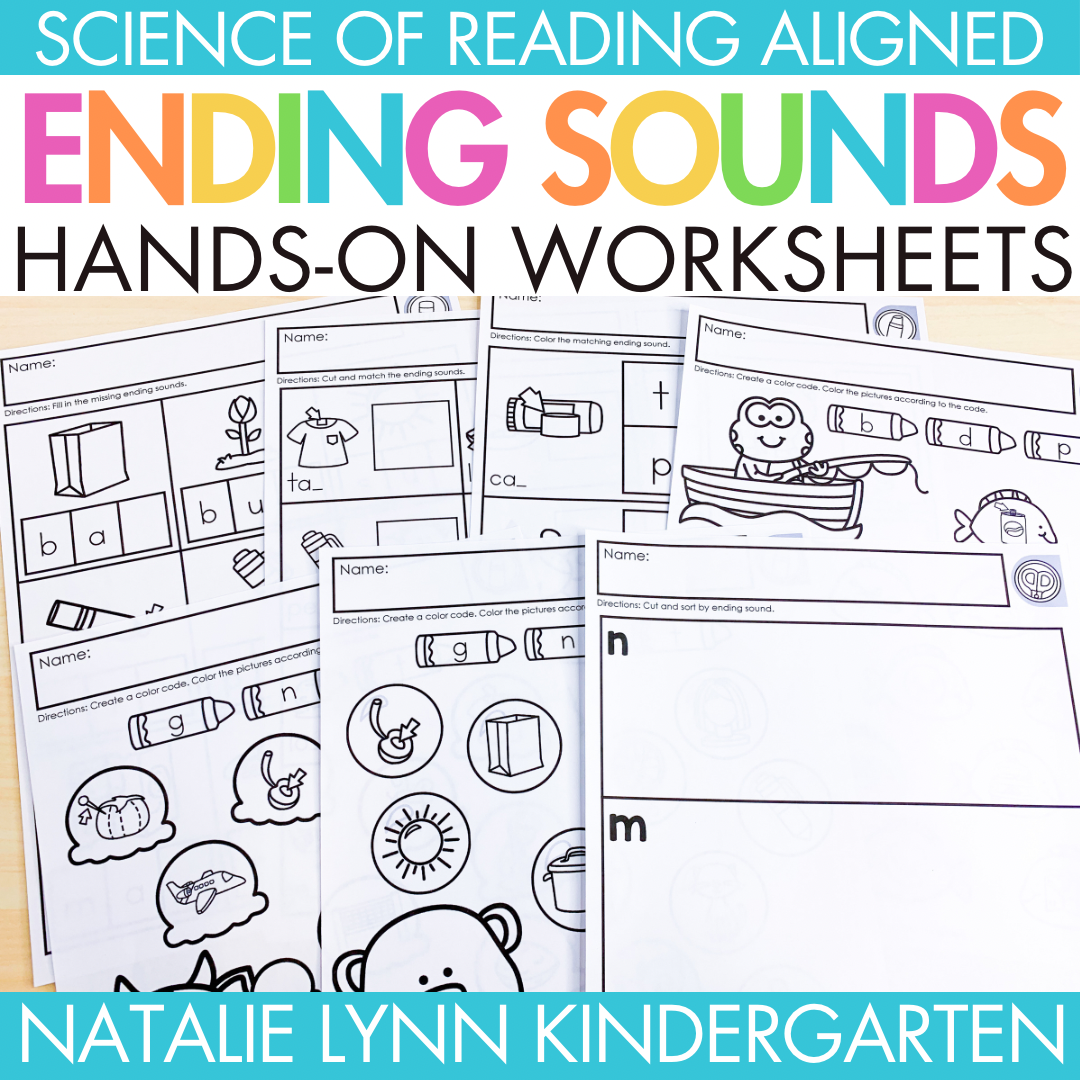 final sound worksheets for kindergarten