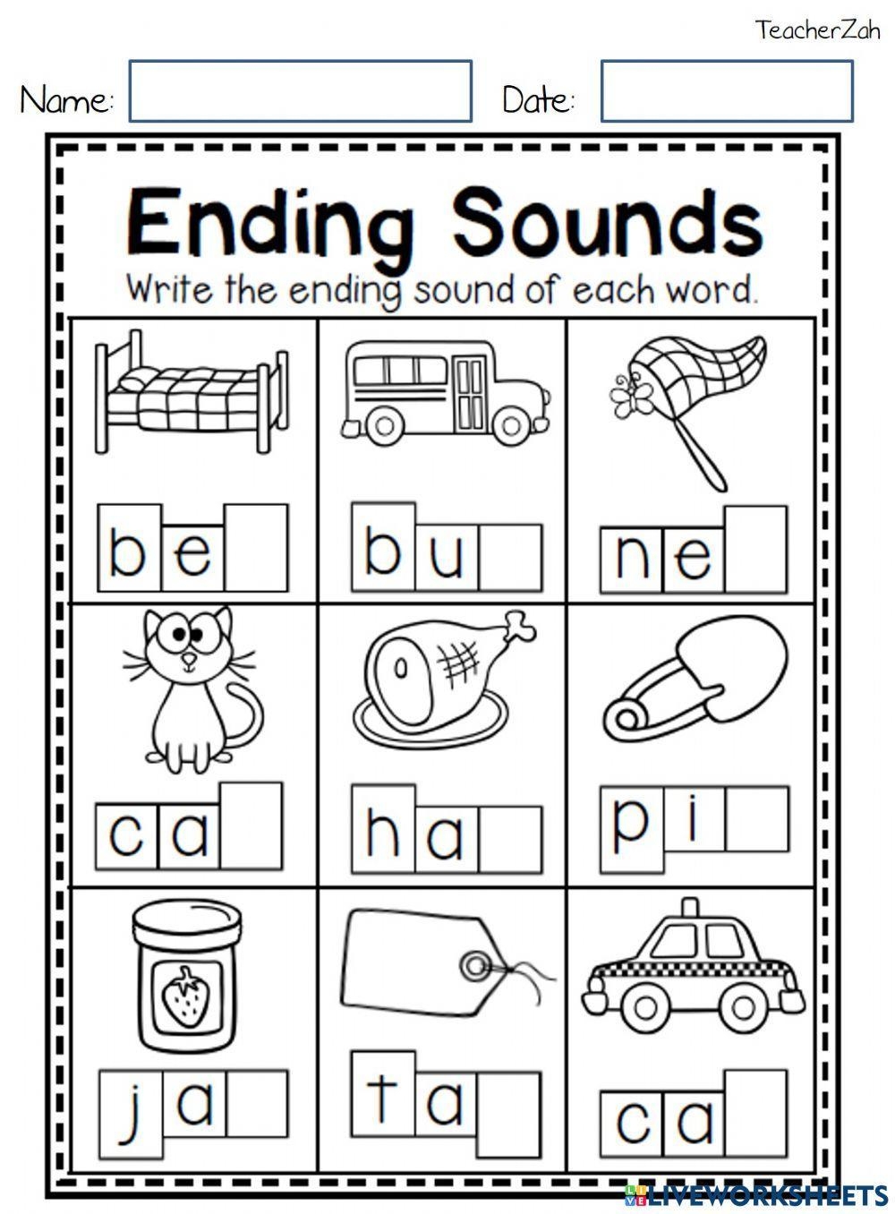 Ending Sounds Worksheets Practice And Master Final Sounds Worksheets Library