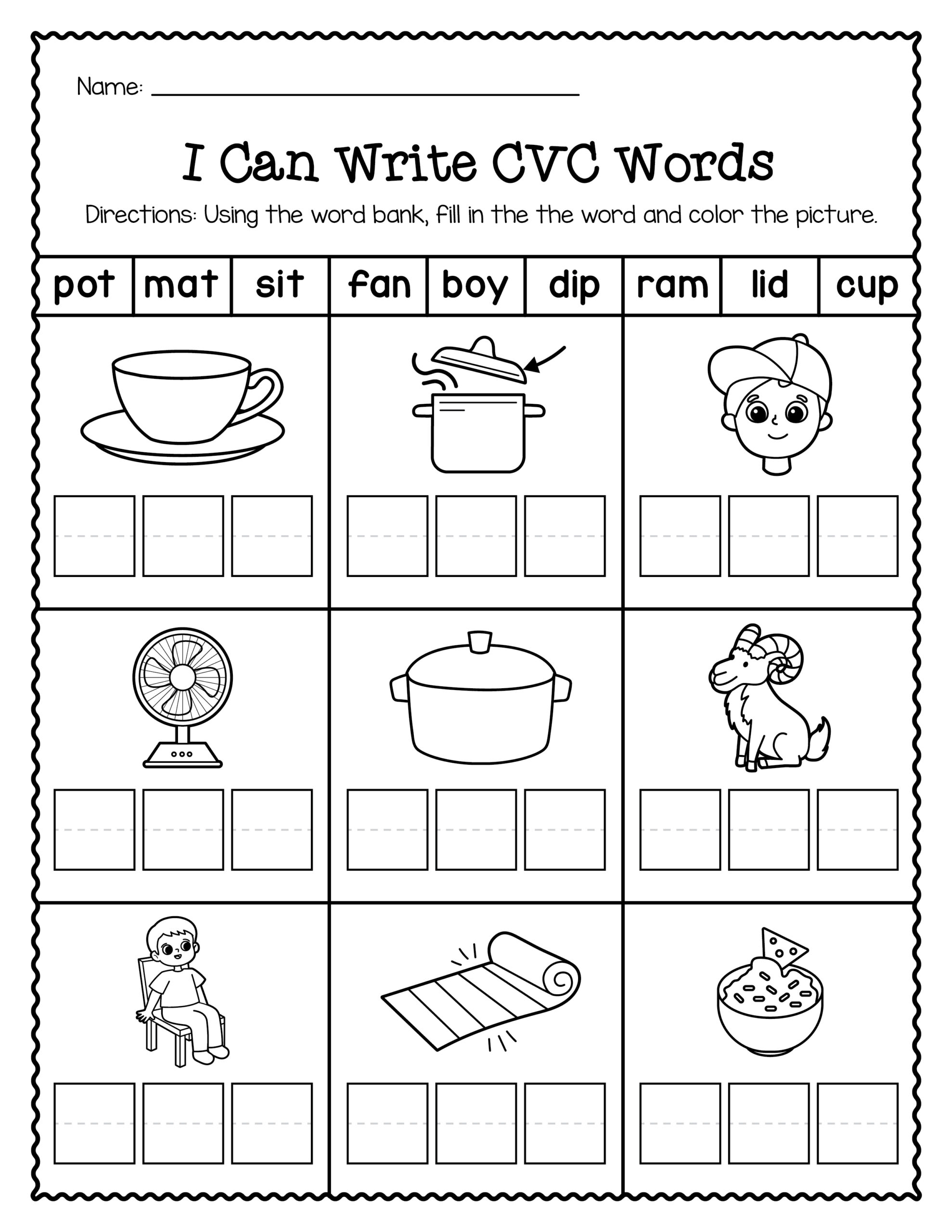 kindergarten cvc words worksheets kindergarten cvc words worksheets