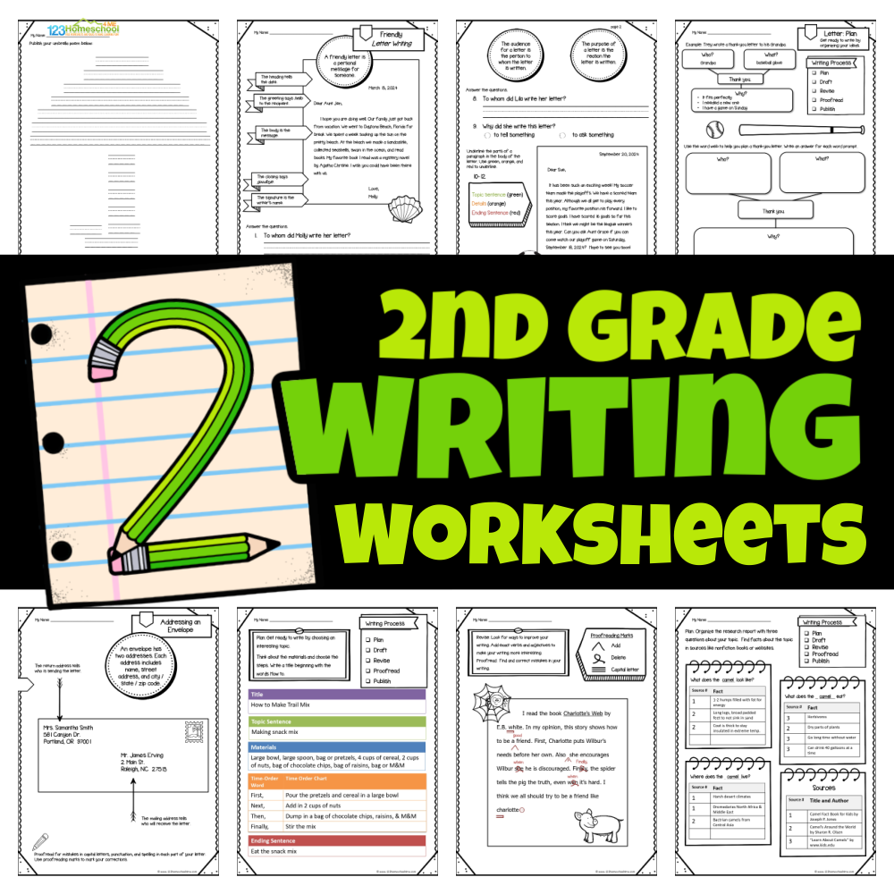free printable 2nd grade writing worksheets