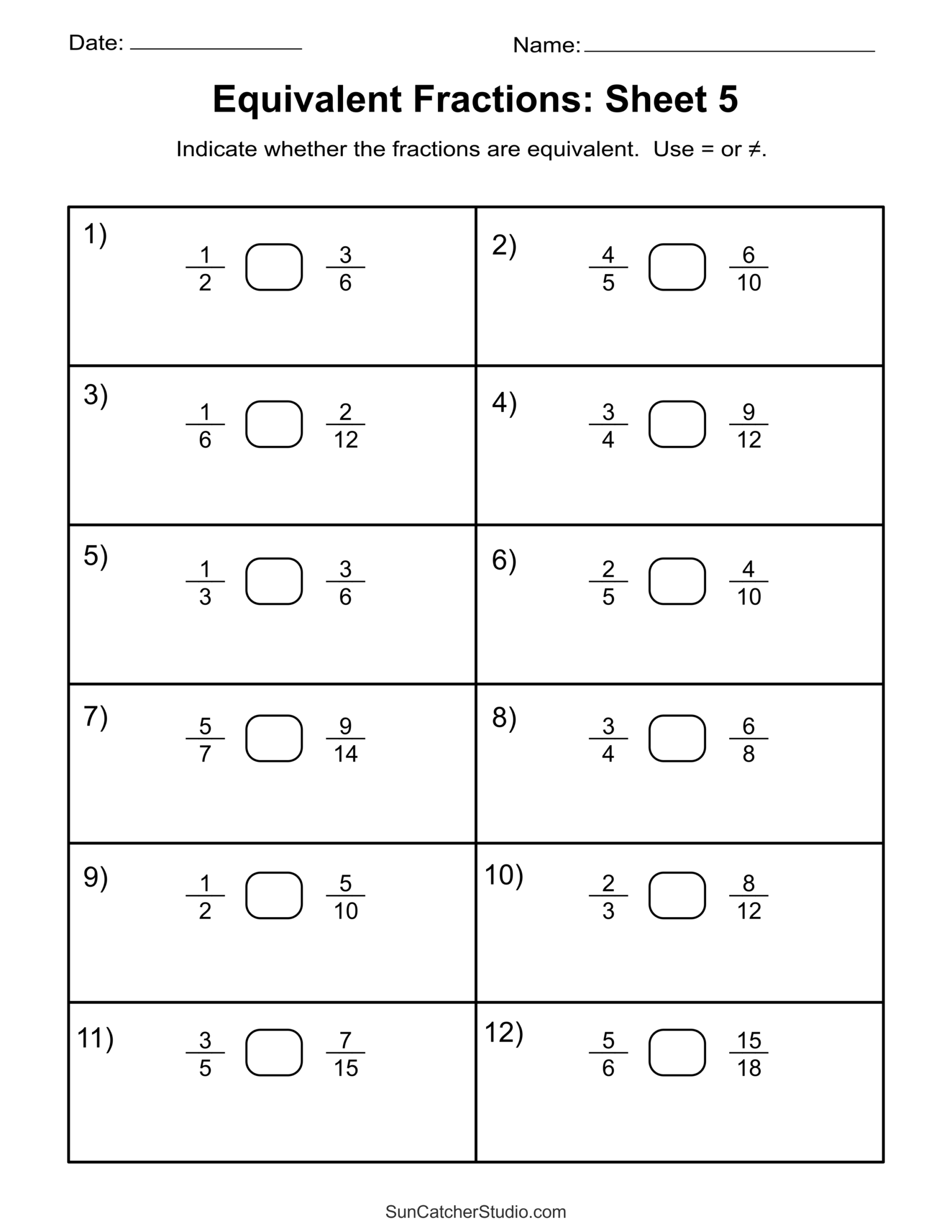printable fraction worksheets printable fraction worksheets
