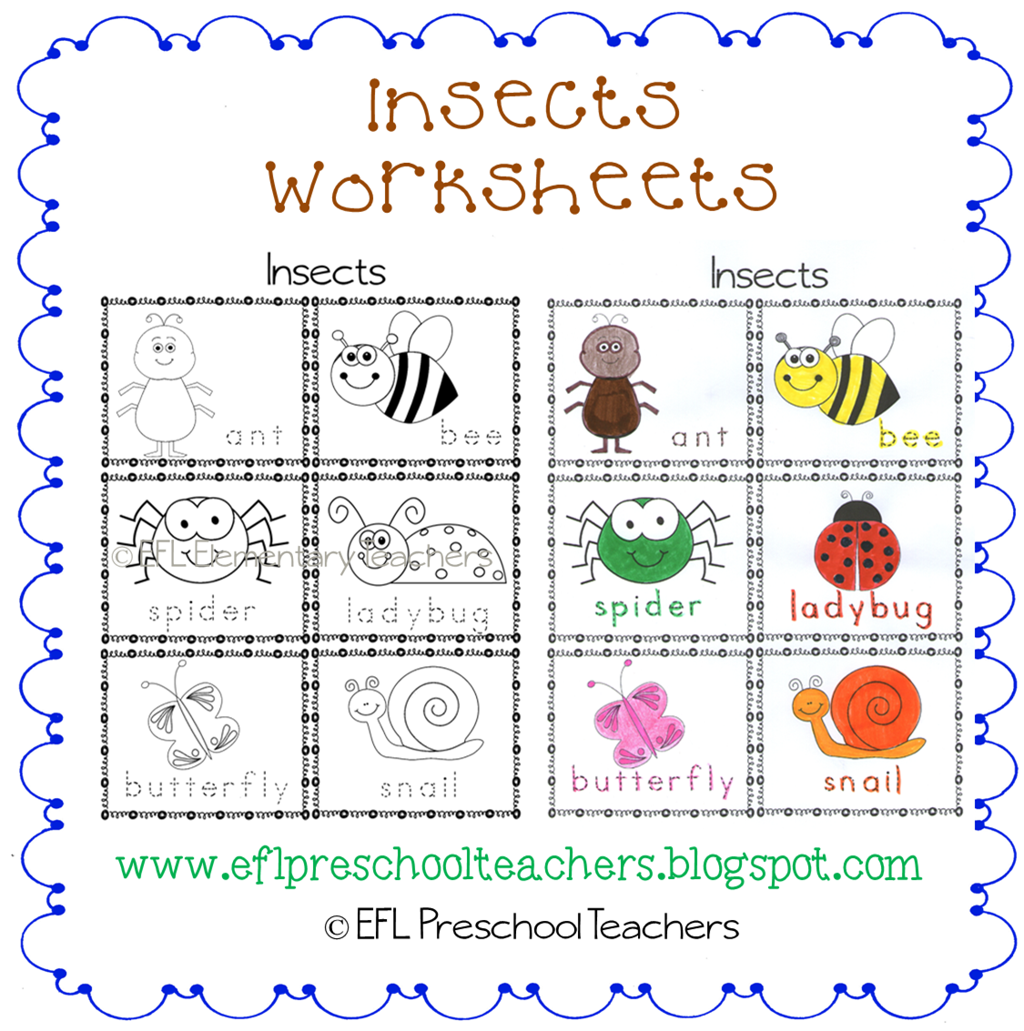 bugs worksheet for preschool