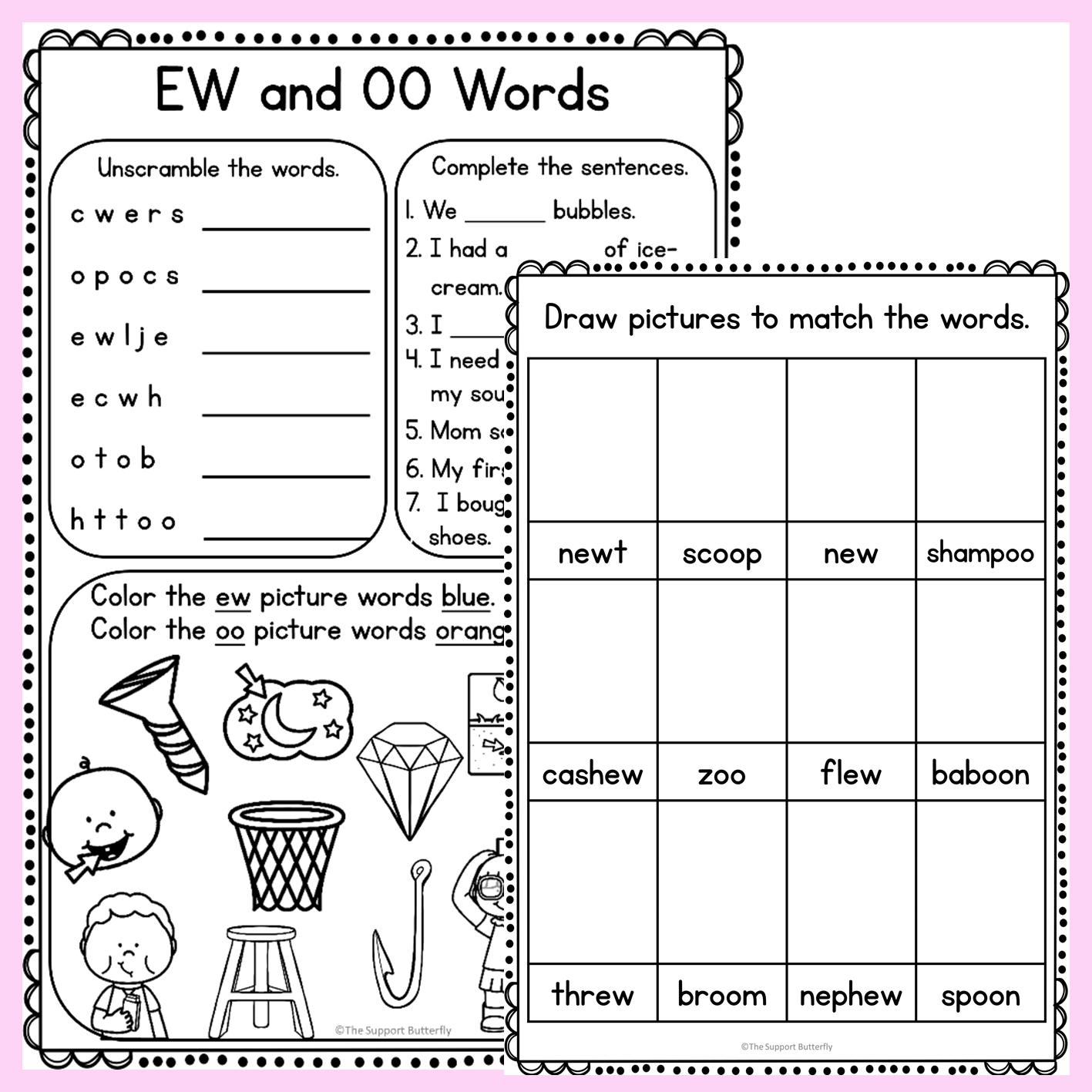 EW And OO Diphthong Worksheets Made By Teachers EW And OO Diphthong Worksheets Made By Teachers