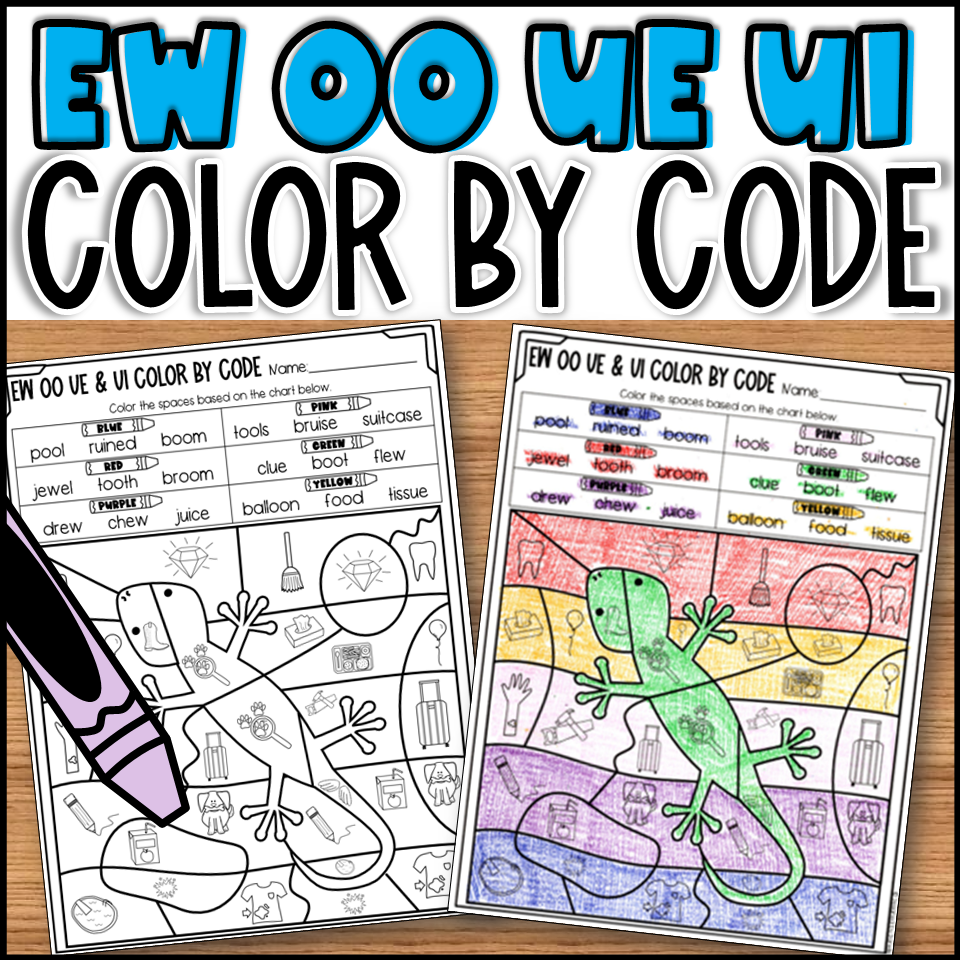 EW OO UE And UI Color By Code Worksheets Phonics Double Vowels Made By Teachers EW OO UE And UI Color By Code Worksheets Phonics Double Vowels Made By Teachers