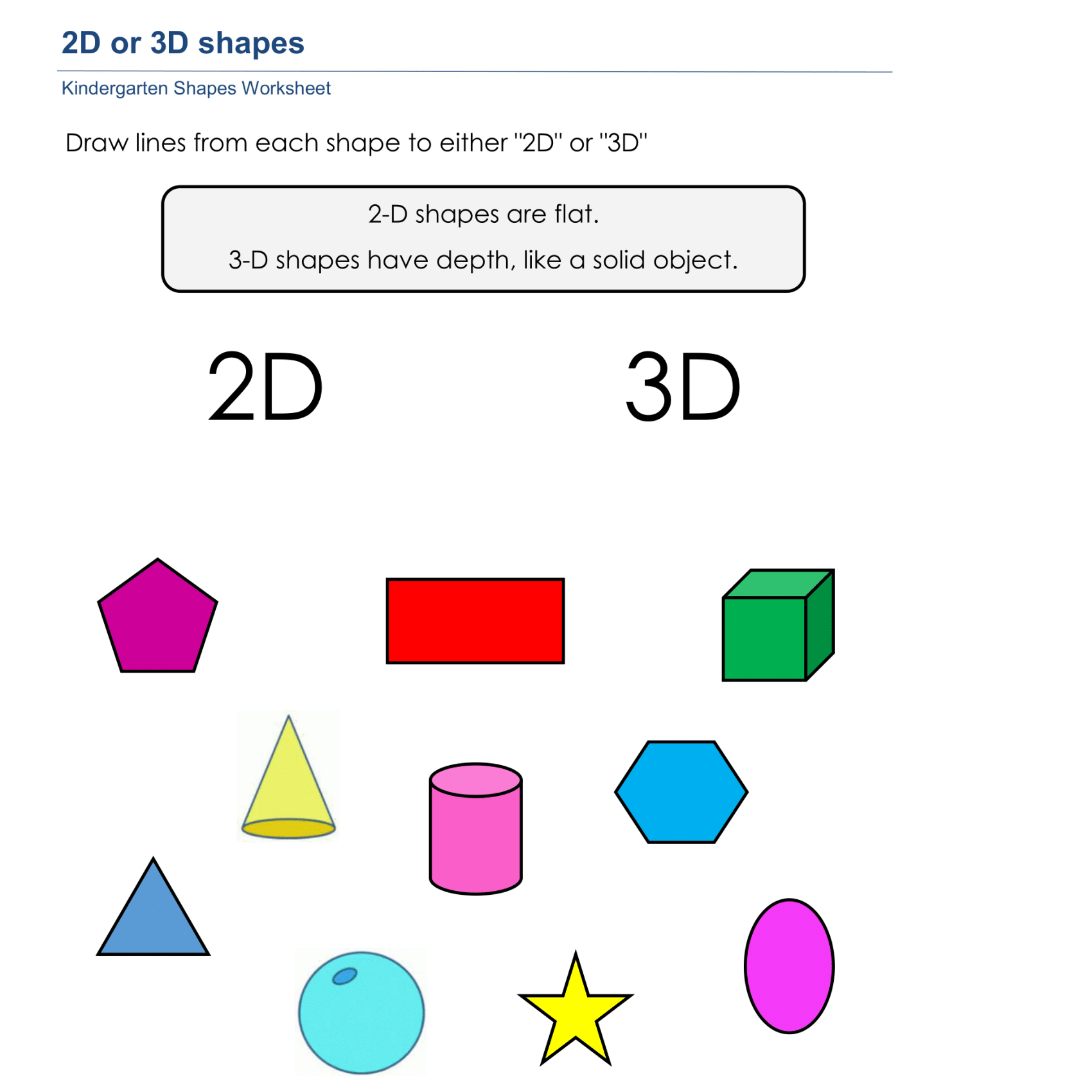 Exploring 2D Vs 3D Shapes Hands On Geometry Worksheets Made By Teachers