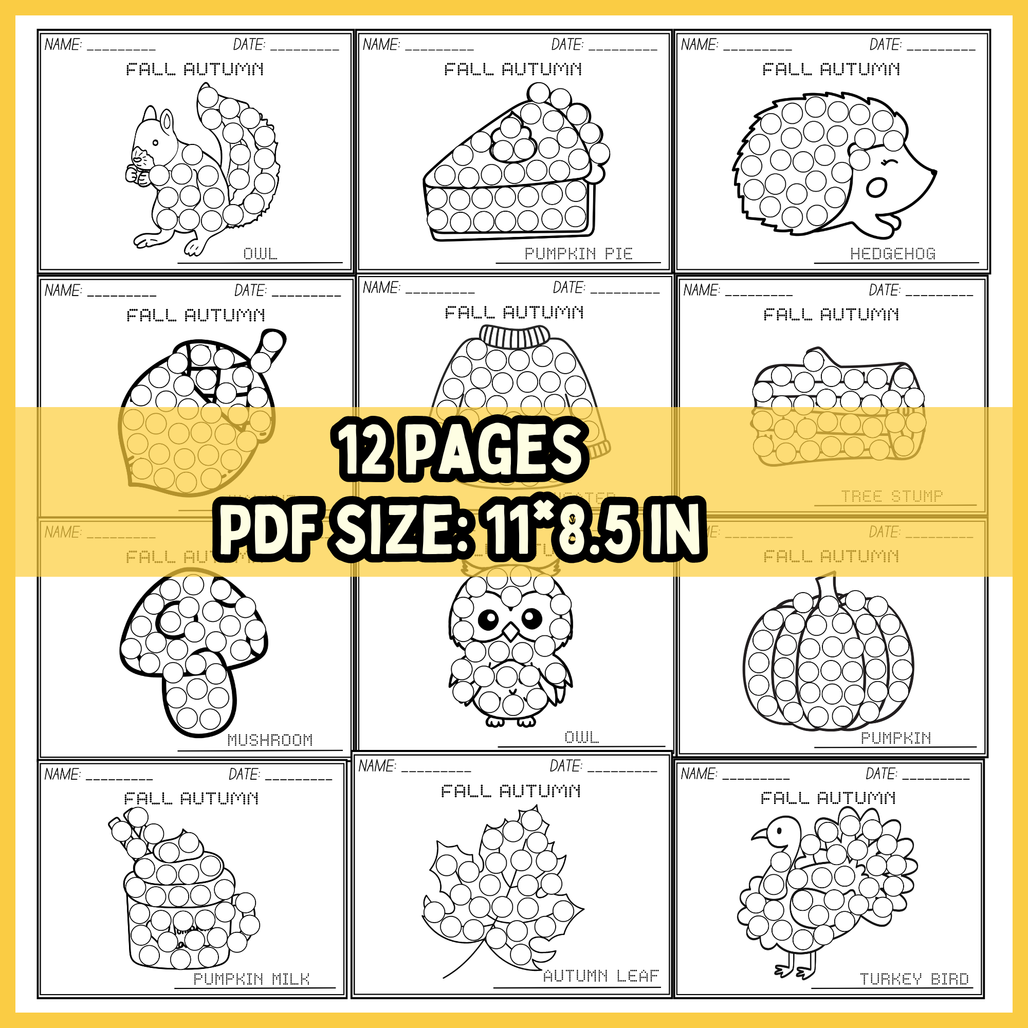 Fall Autumn Do A Dot Fun Worksheets Preschool Fine Motor Skills Pre k Made By Teachers Fall Autumn Do A Dot Fun Worksheets Preschool Fine Motor Skills Pre k Made By Teachers