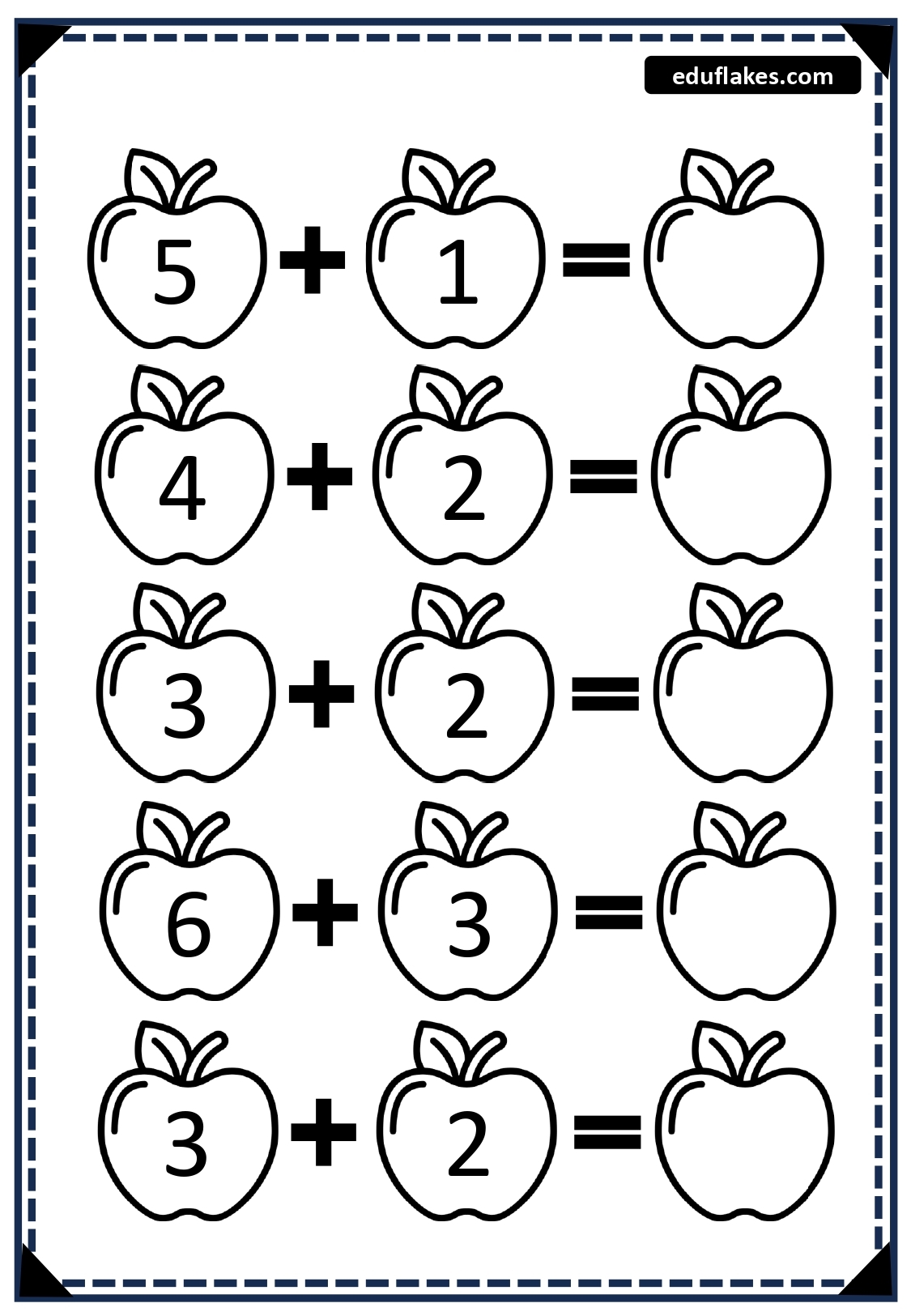 Fall Kindergarten Addition Worksheets Free PDF Eduflakes