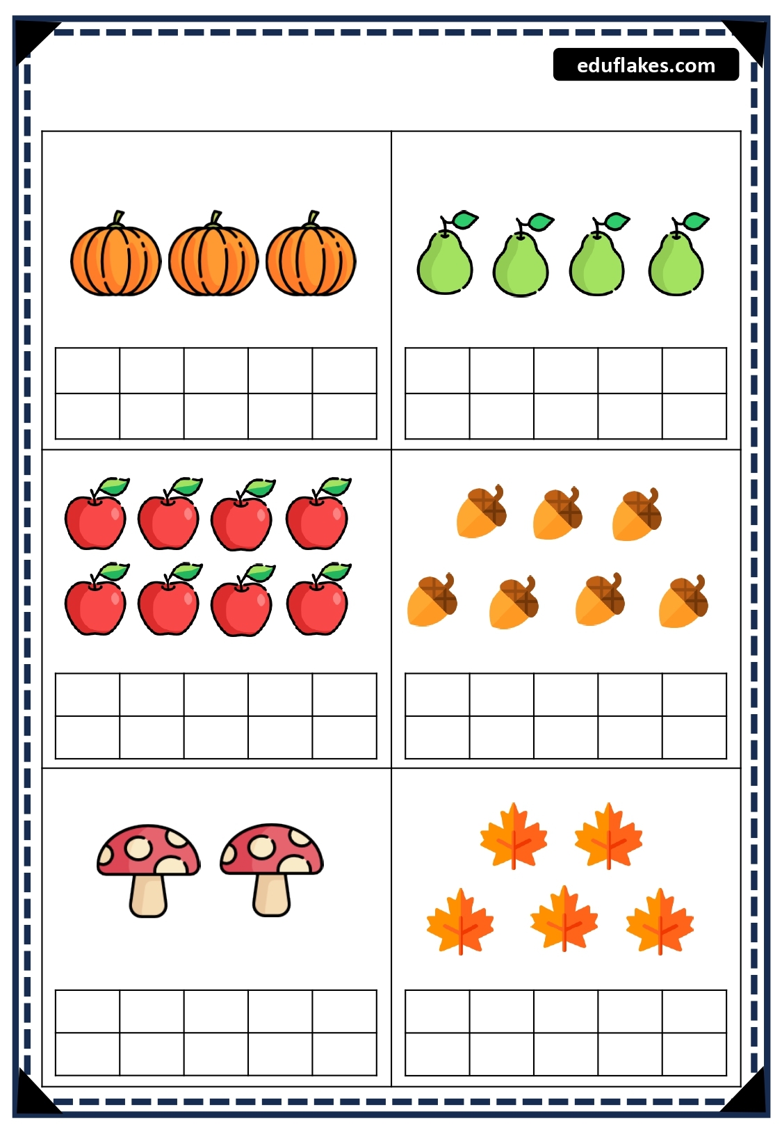 kindergarten fall worksheets