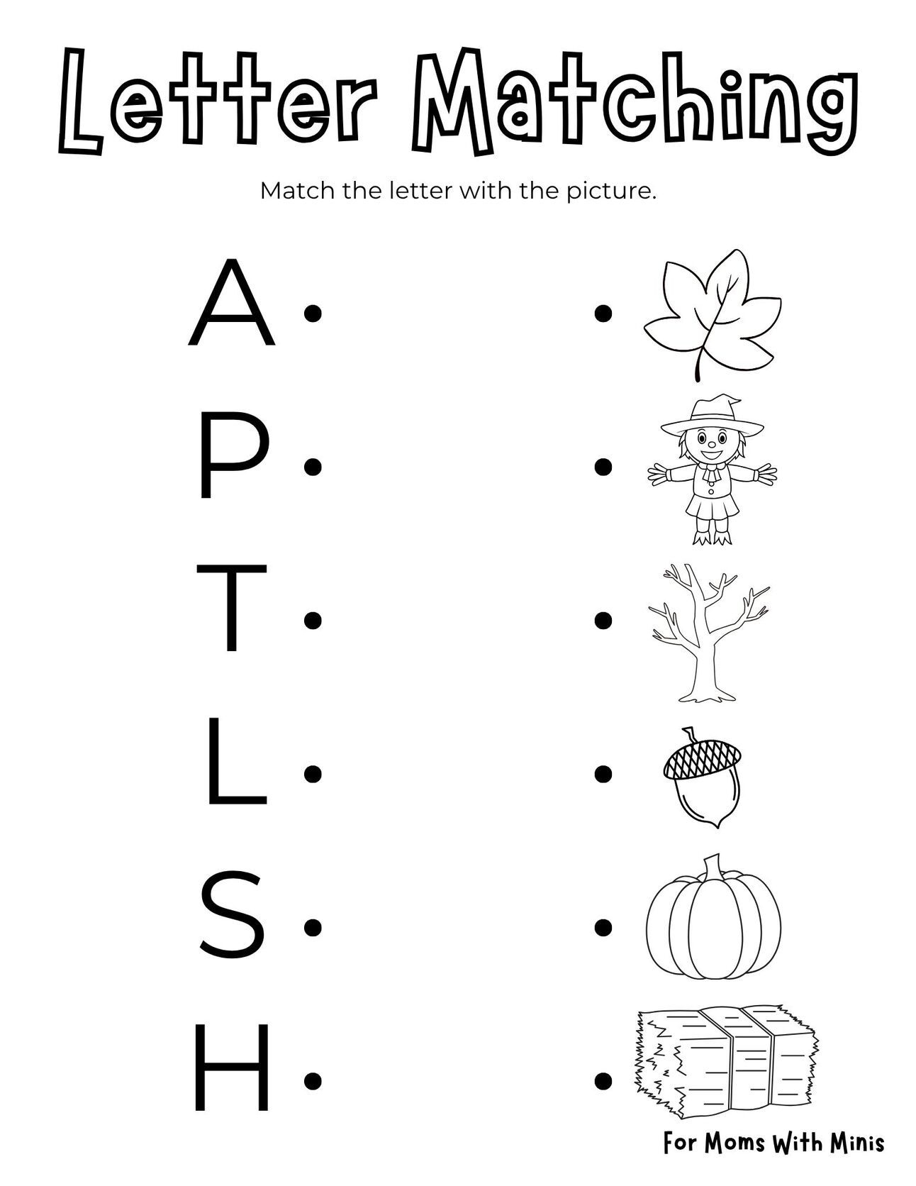 Fall Letter Matching Worksheet