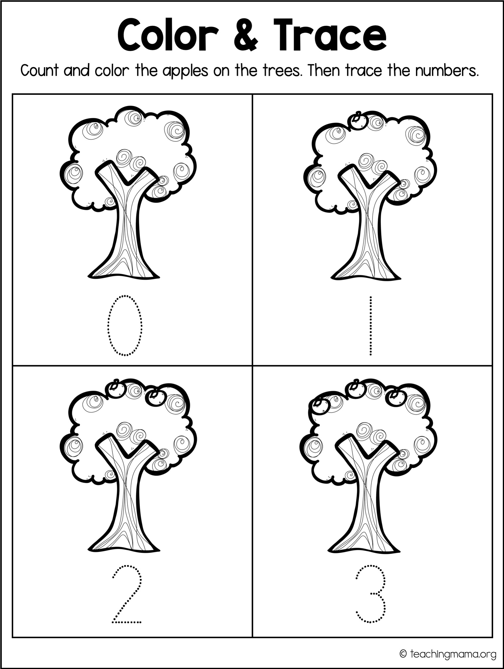 tree worksheets for preschool