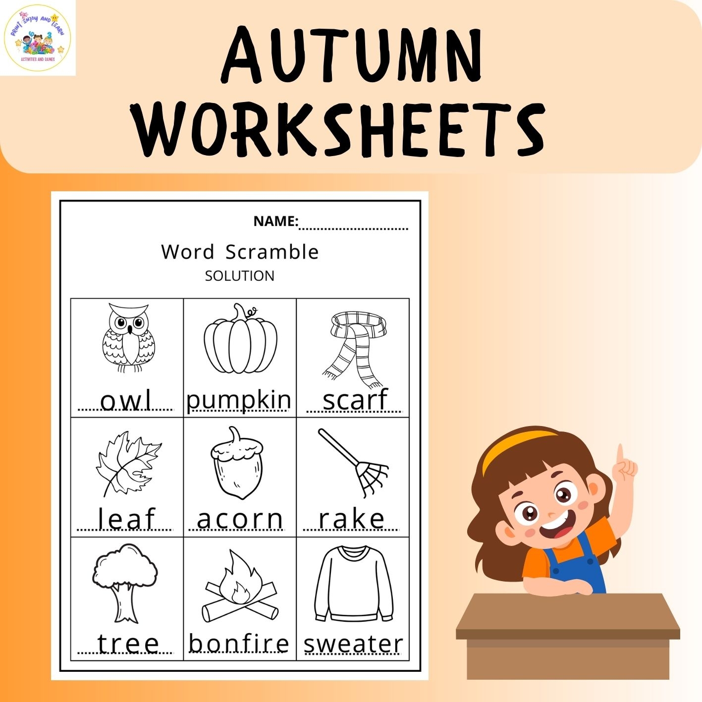 Fall Word Scramble Teaching Resources Autumn Vocabulary Worksheets Printable Made By Teachers