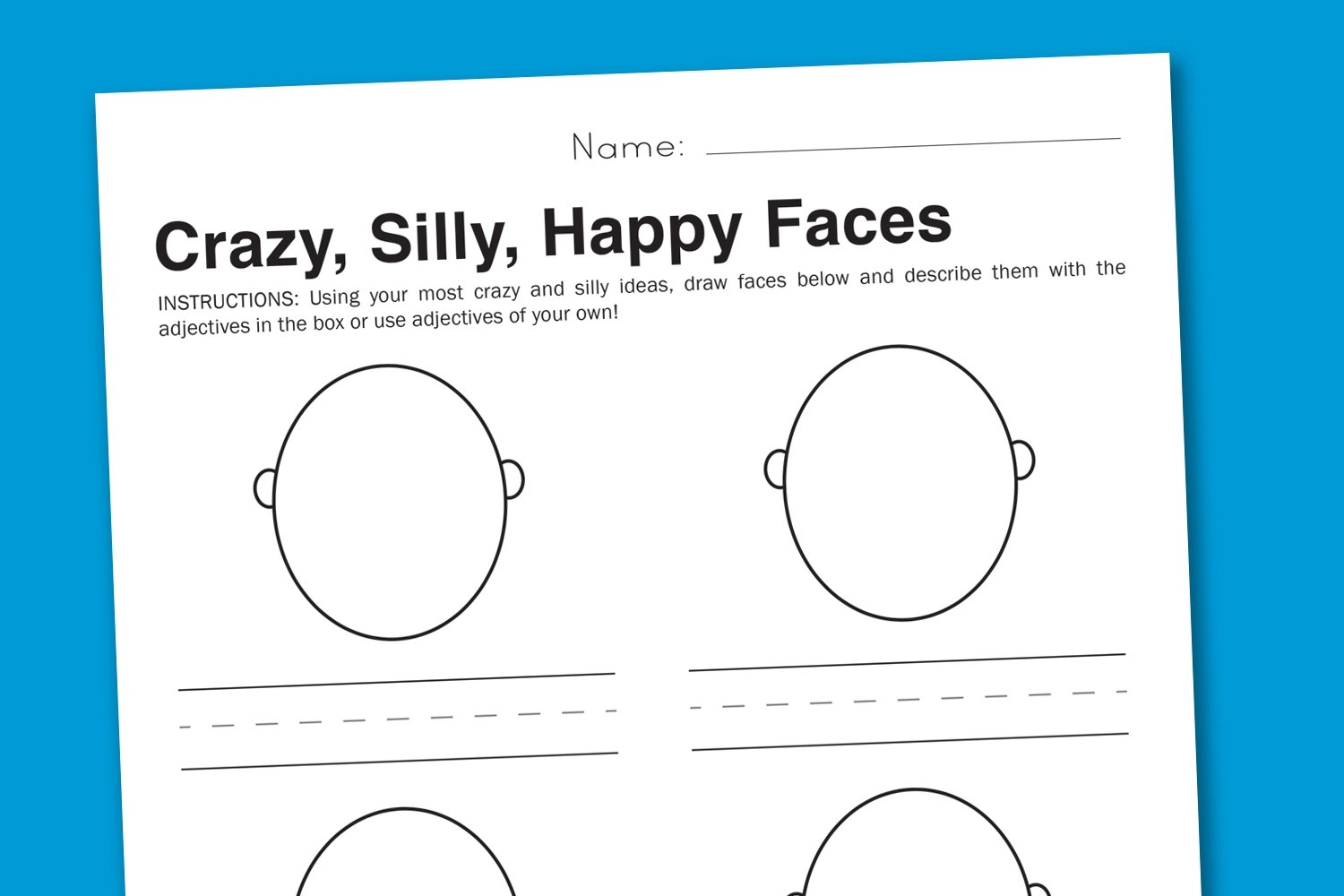 Feelings Worksheet Silly Faces To Express Emotions