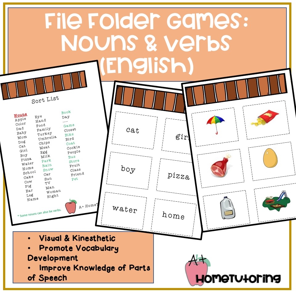 File Folder Games Noun Verb Sort English Classful File Folder Games Noun Verb Sort English Classful