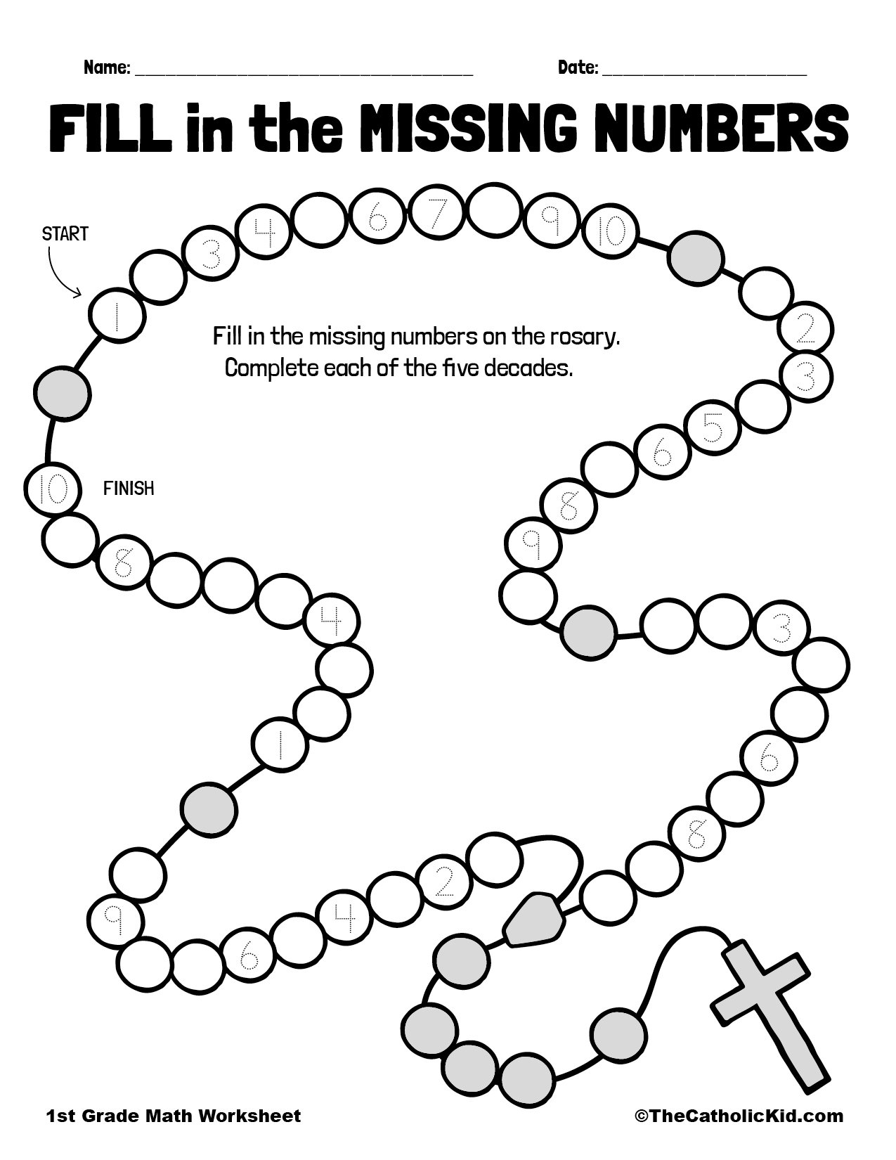 Fill In The Missing Numbers Rosary Beads TheCatholicKid