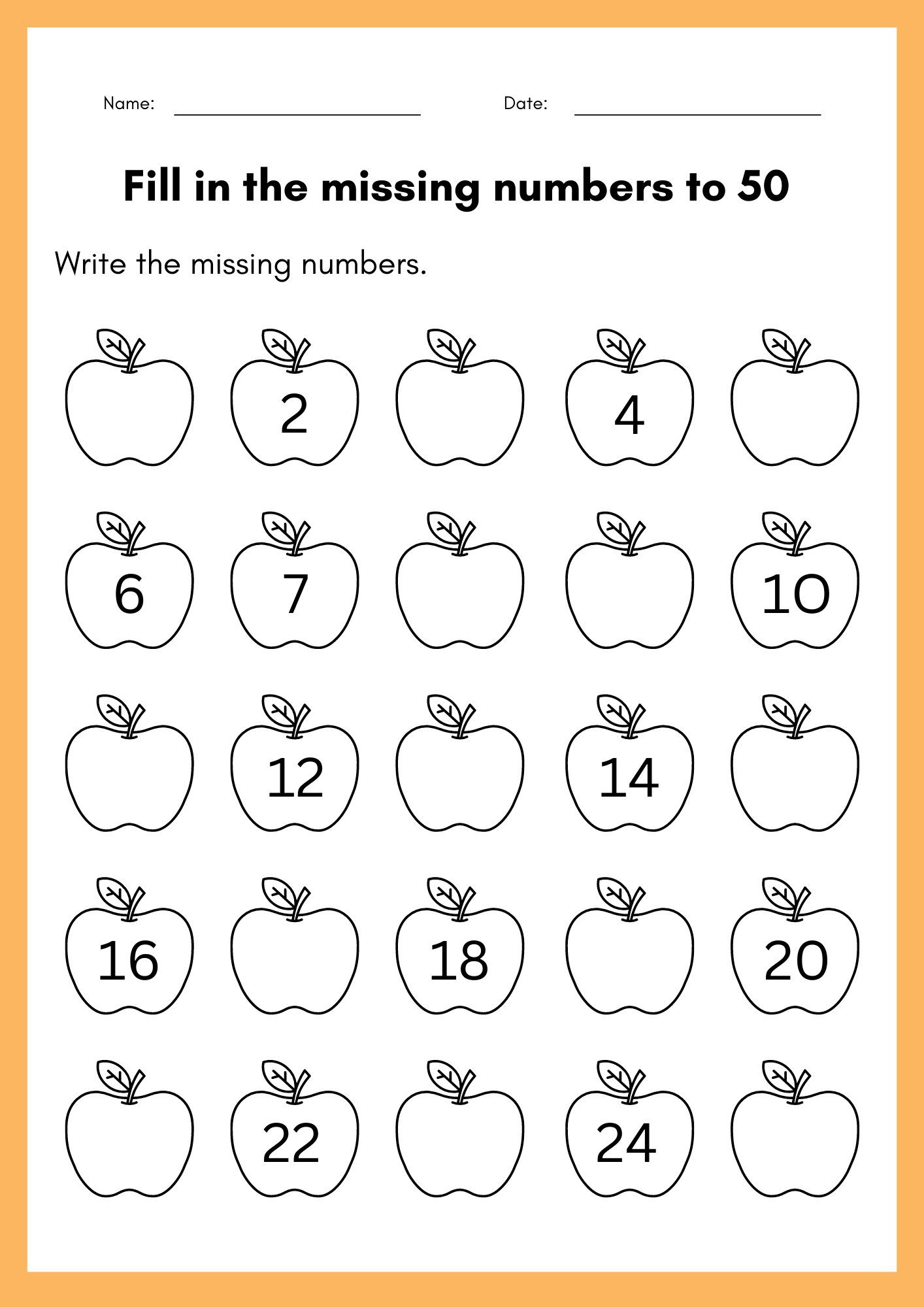 Fill In The Missing Numbers To 50 Worksheet Kindergarten Numbers 1 To 50 Book Made By Teachers