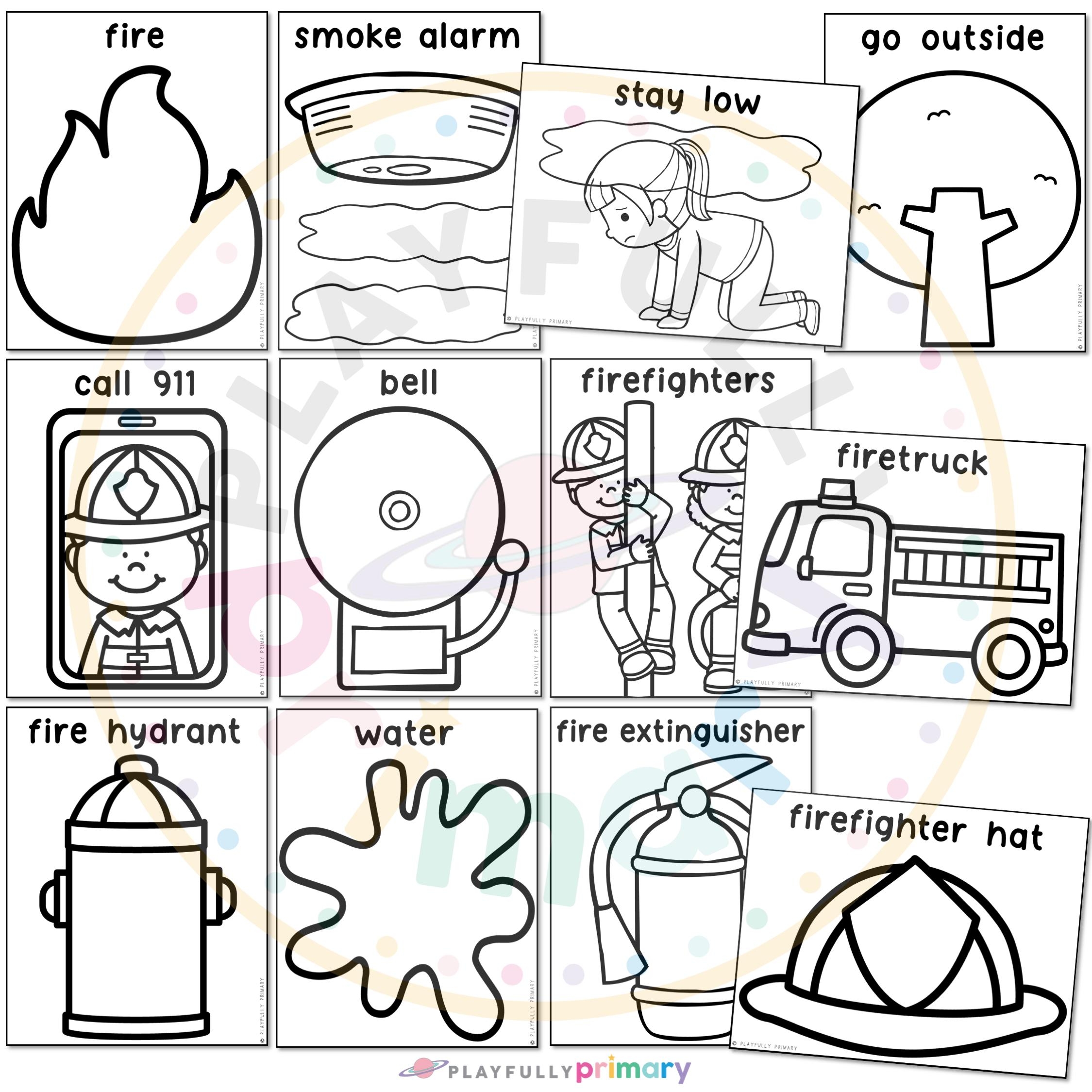 Fire Safety For Kids Craft Printable Worksheets Preschool Curriculum Activities Family Fire Escape Plan Fireman Emergency Helpers Etsy