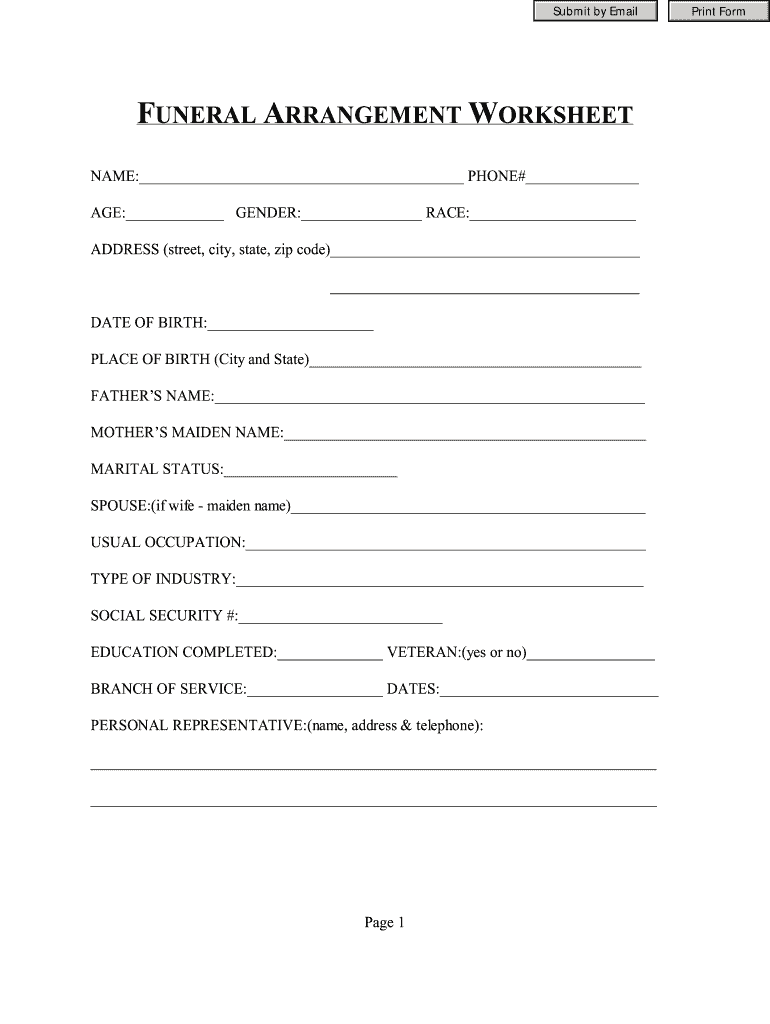 FL Brown Funeral And Crematory Arrangement Form Fill Online Printable Fillable Blank PdfFiller