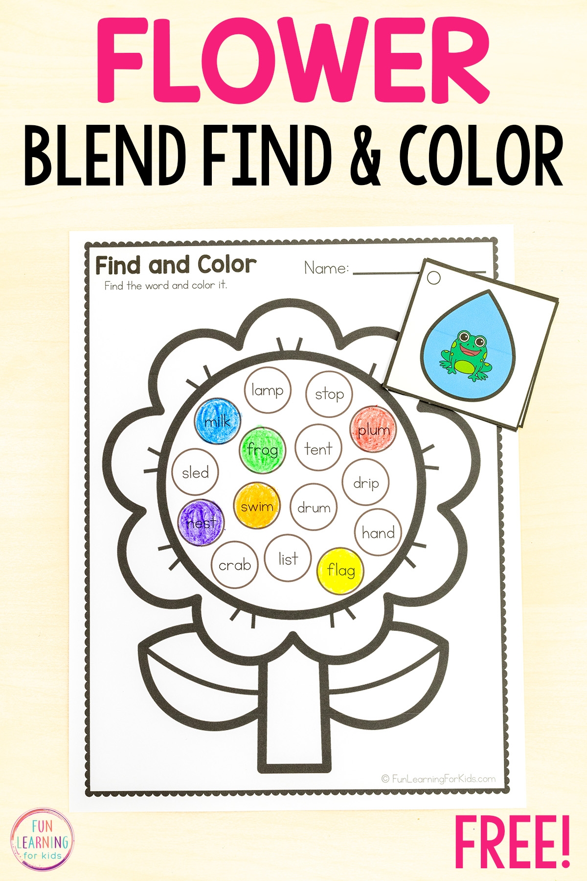 Flower Find And Color The Blend Sheets
