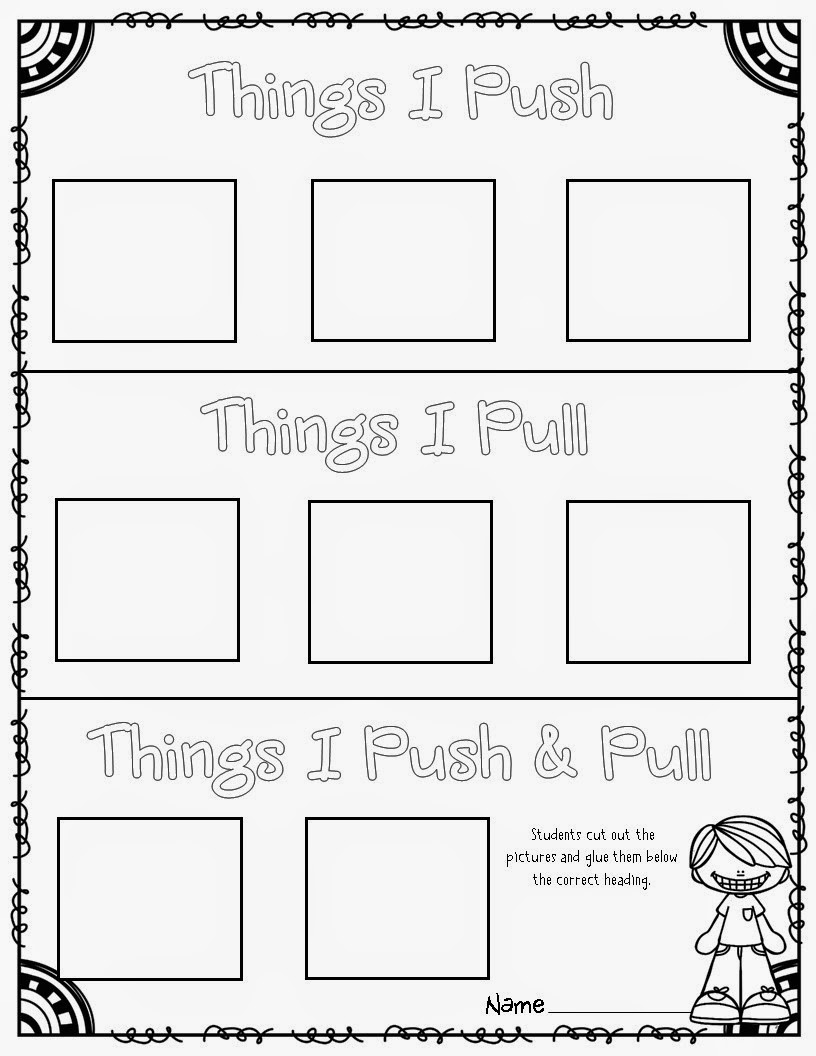 push and pull worksheets kindergarten