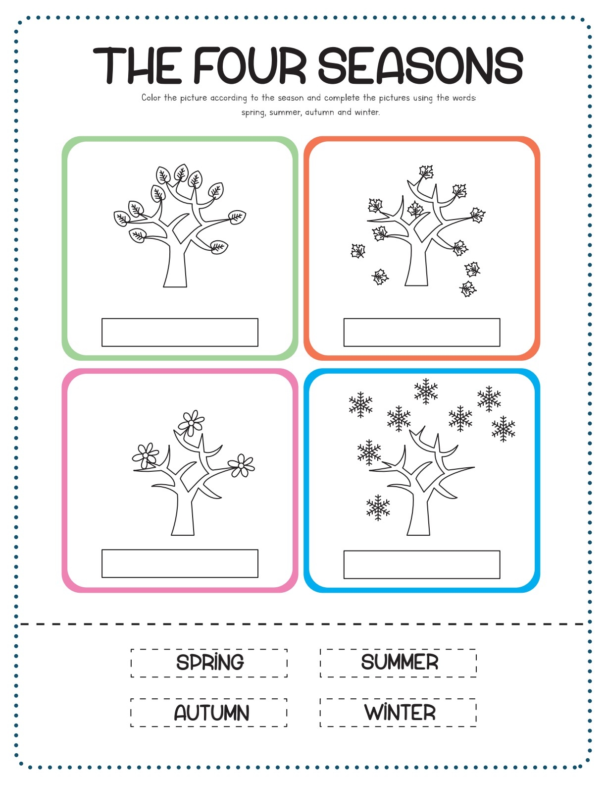 Four Seasons Worksheets Sheets