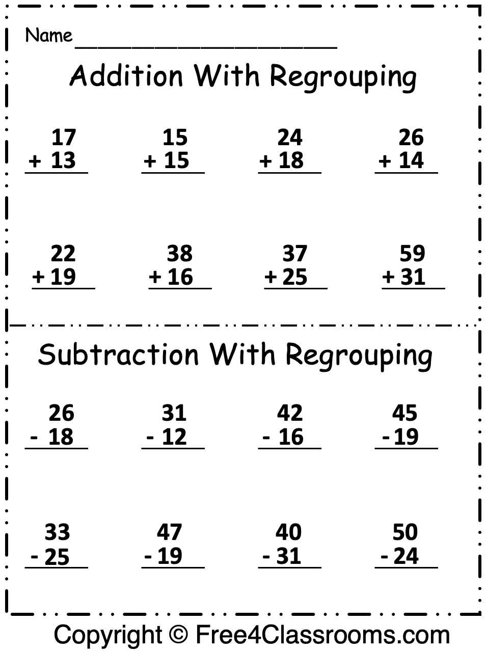 regrouping math worksheets regrouping math worksheets