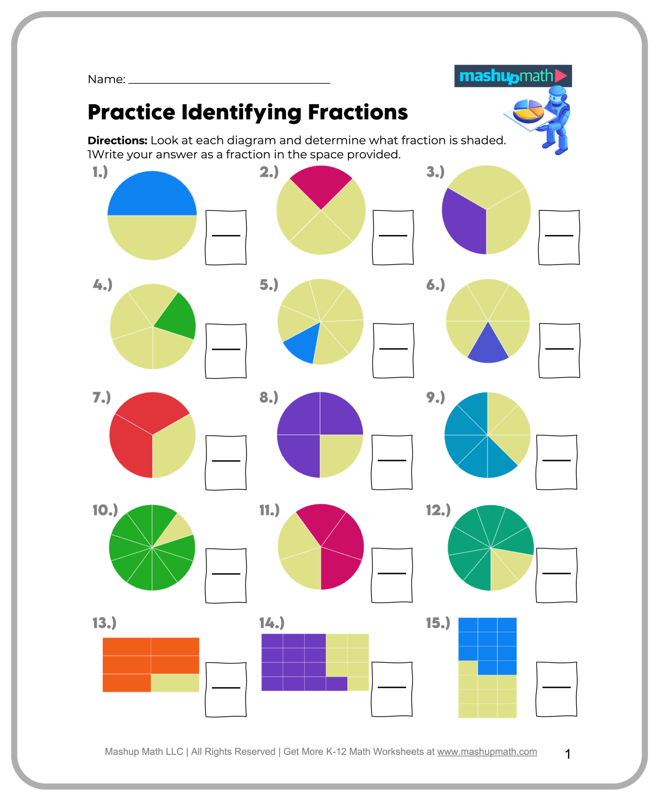 Free 4th Grade Math Worksheets Printable Mashup Math