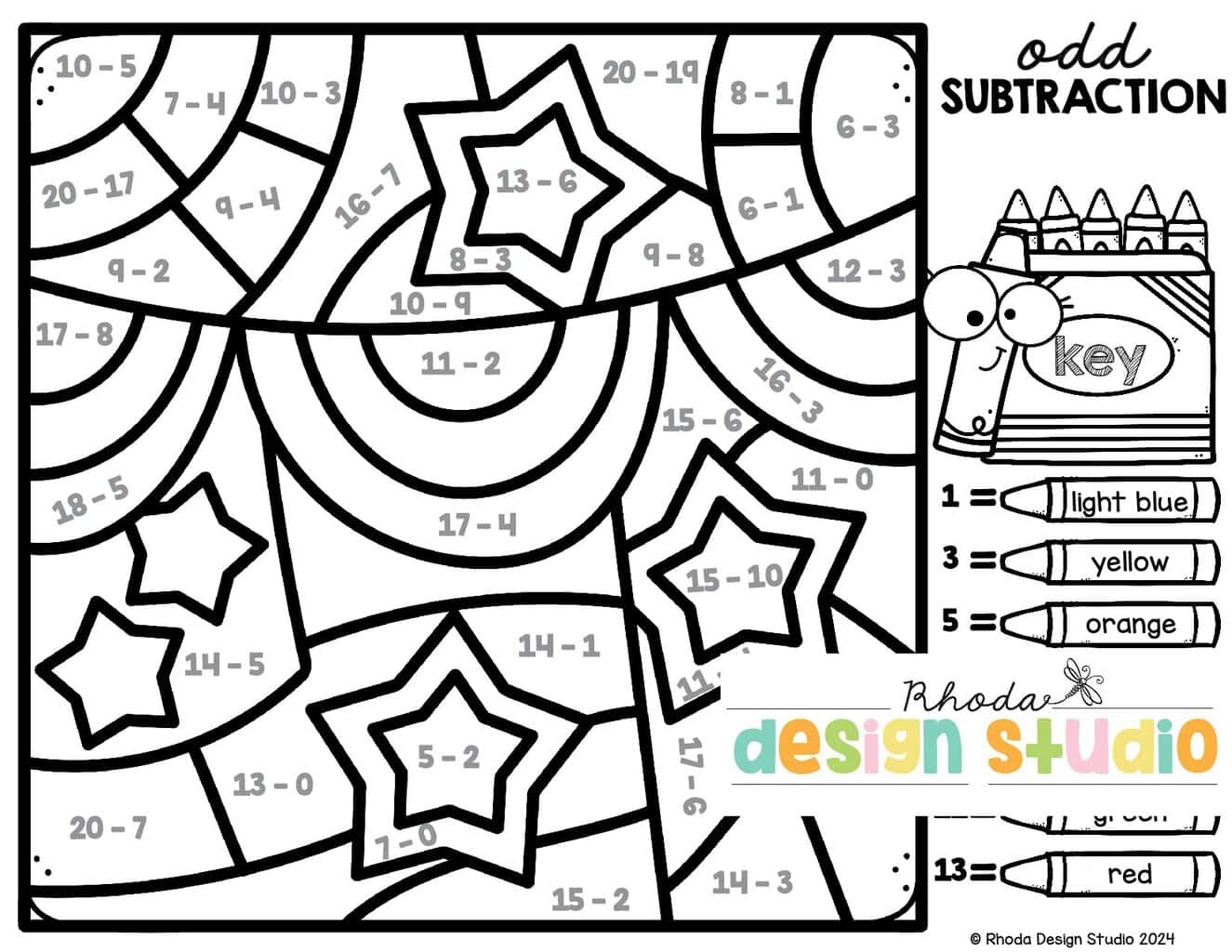 color by answer math worksheets