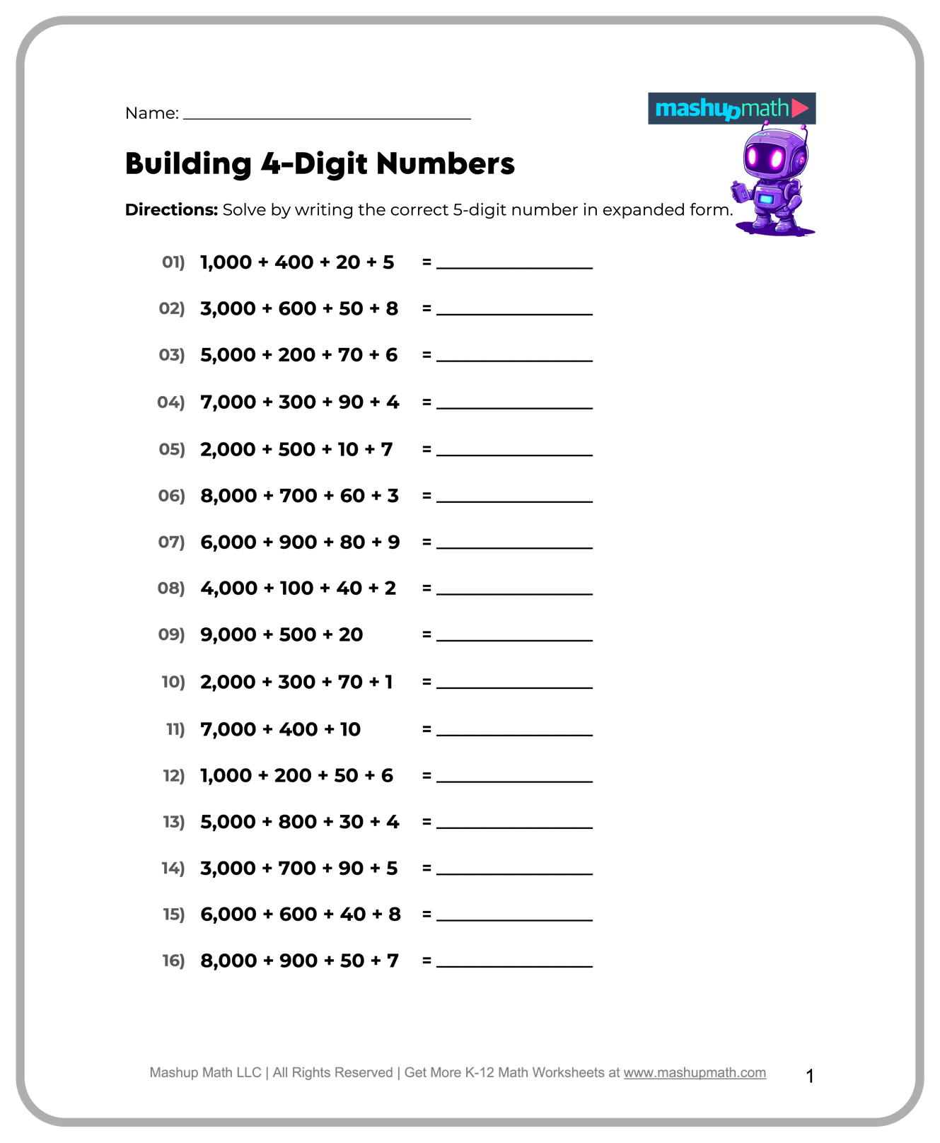 Free 5th Grade Math Worksheets Printable W Answers Mashup Math