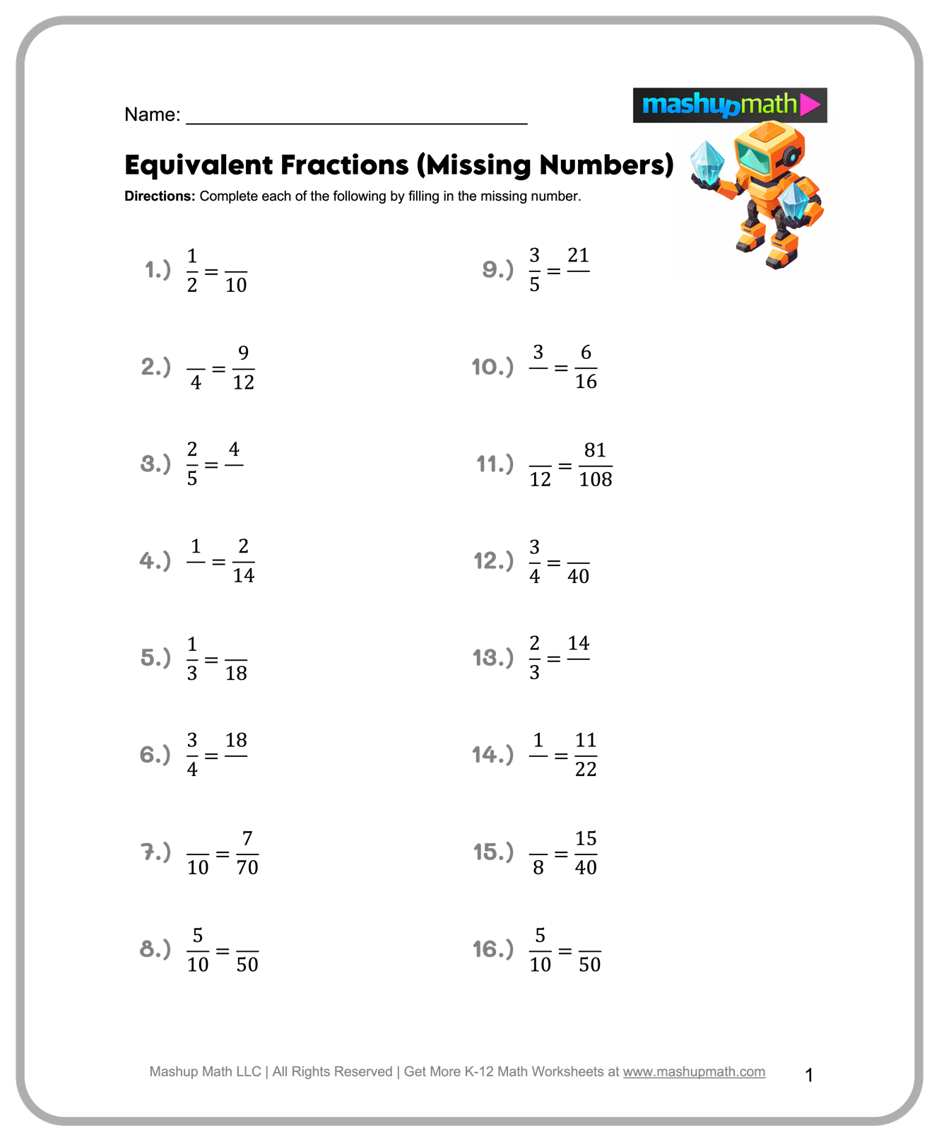 Free 6th Grade Math Worksheets Printable W Answers Mashup Math