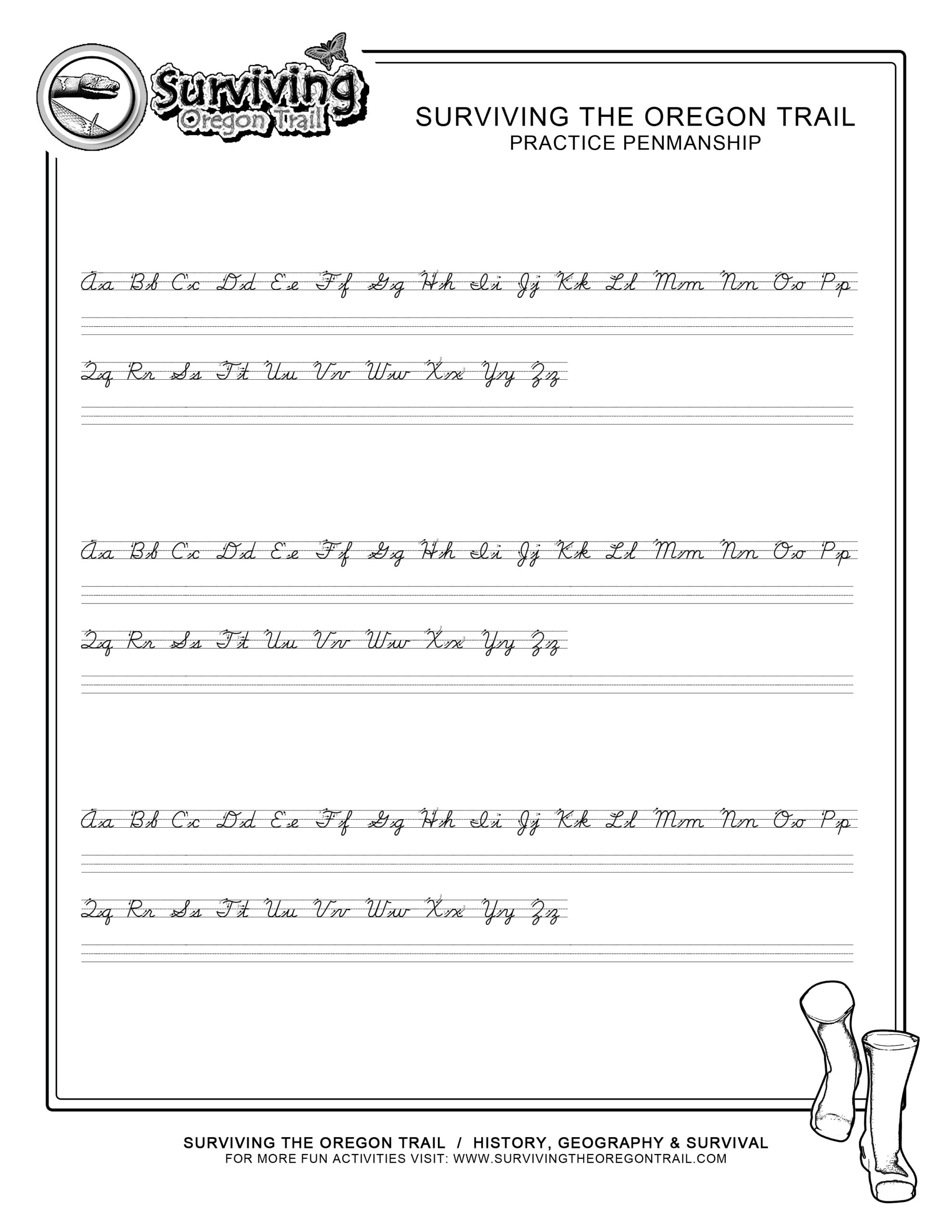 free printable cursive practice worksheets