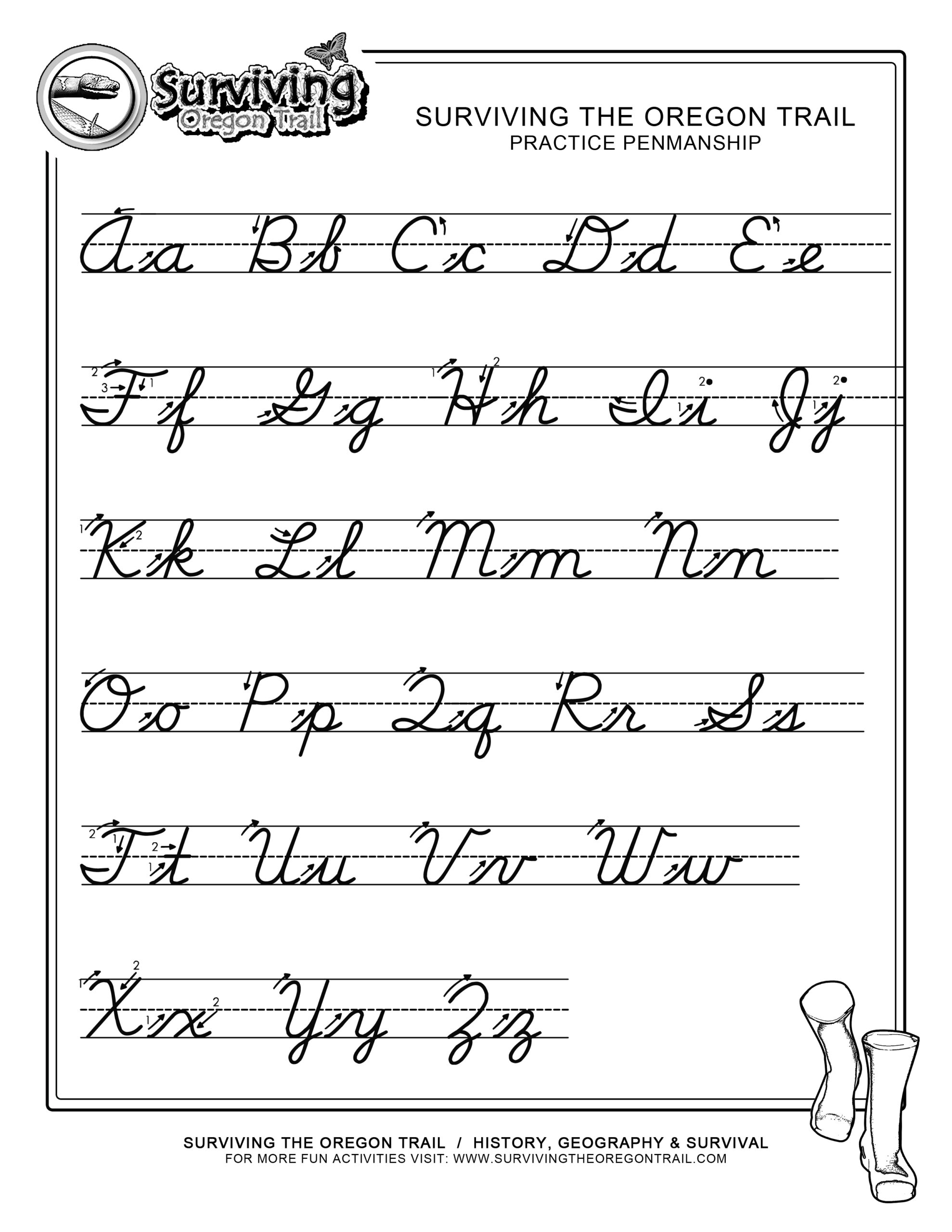 free printable cursive worksheets