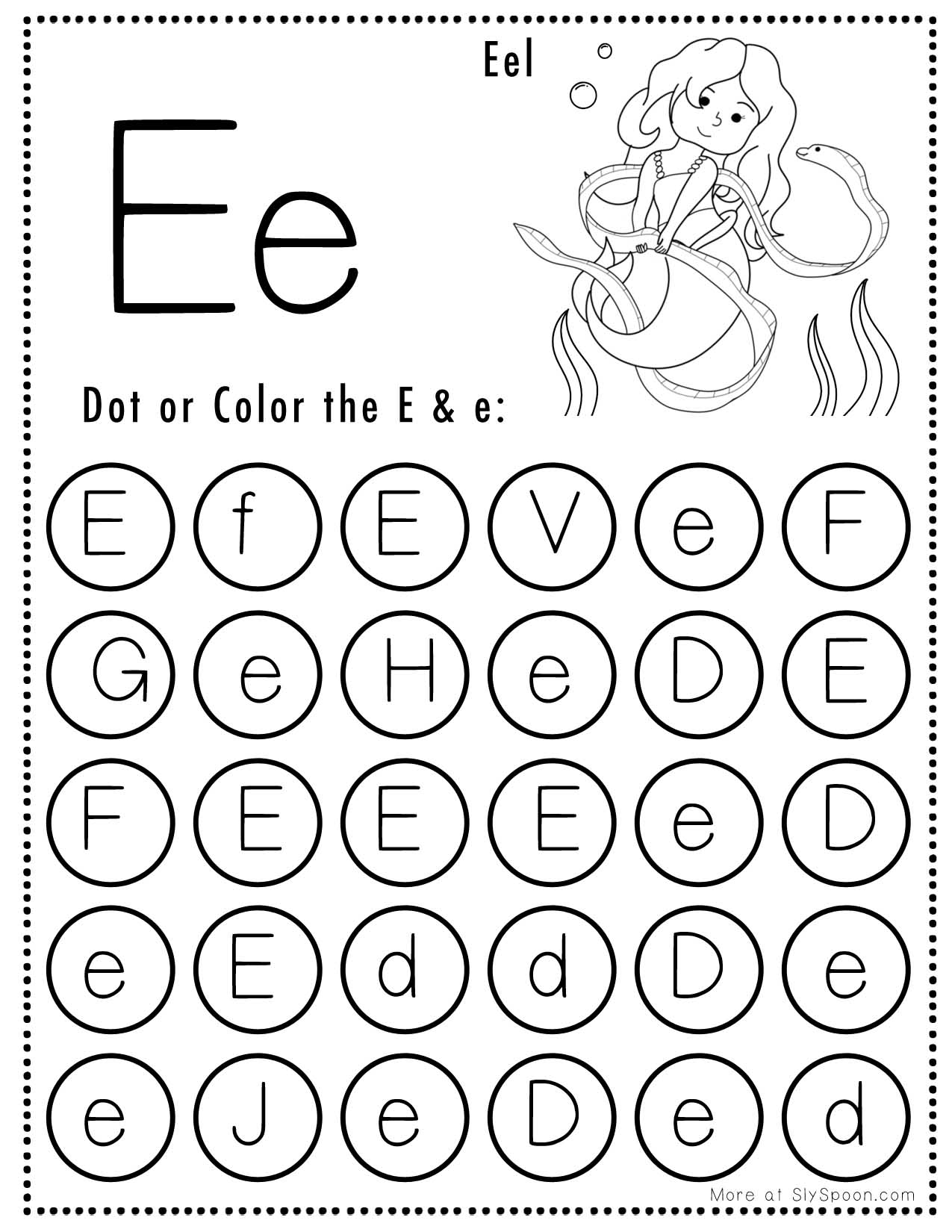 e worksheets for preschool