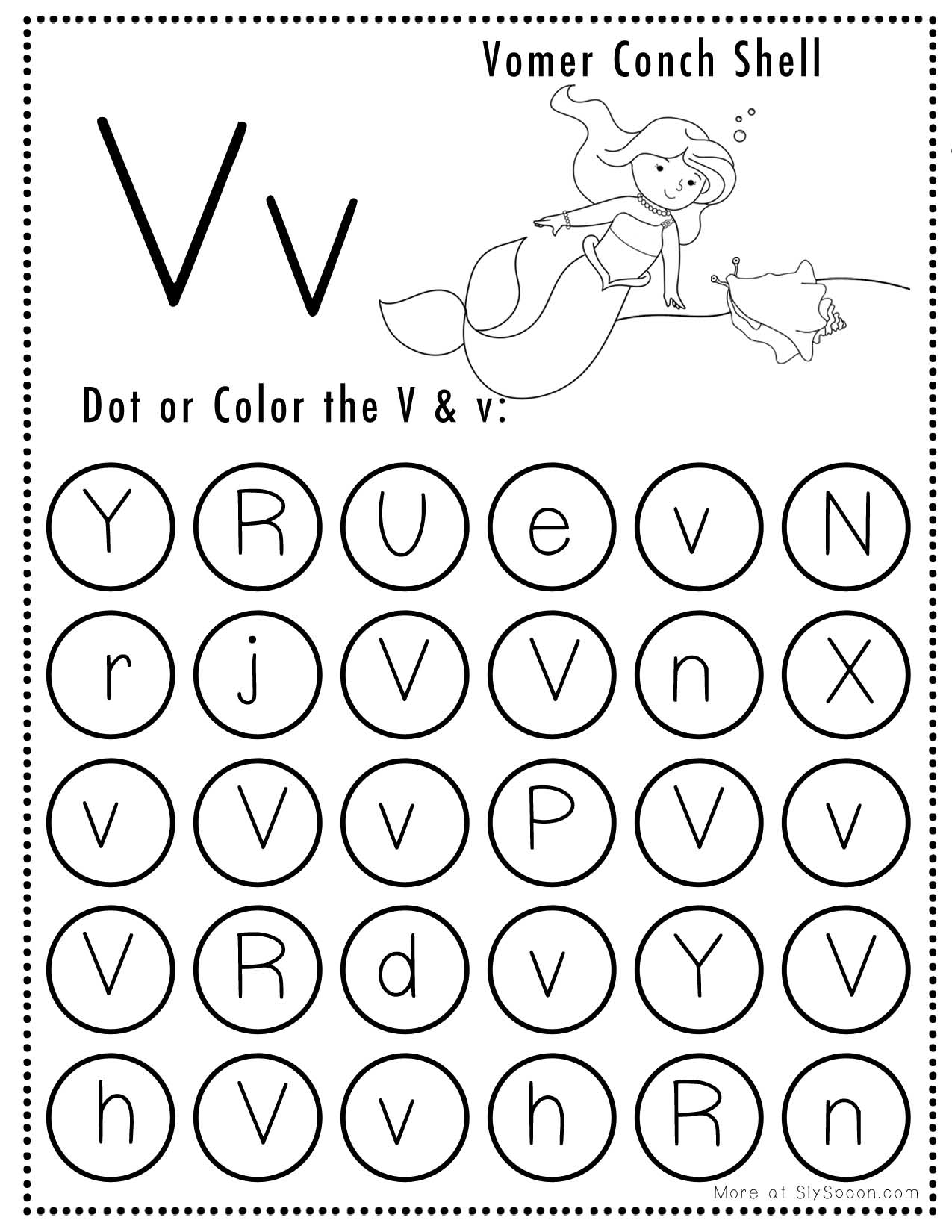 letter v worksheets for preschool
