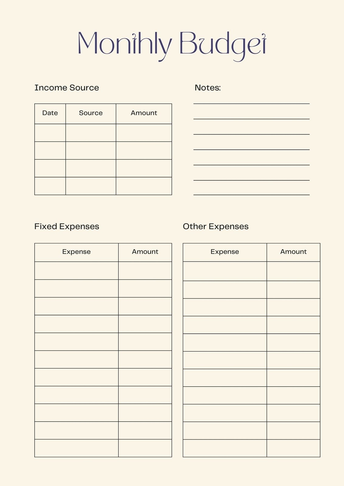 best free printable budget worksheet pdf