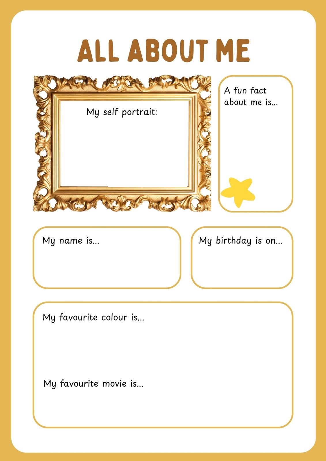 all about me preschool worksheet