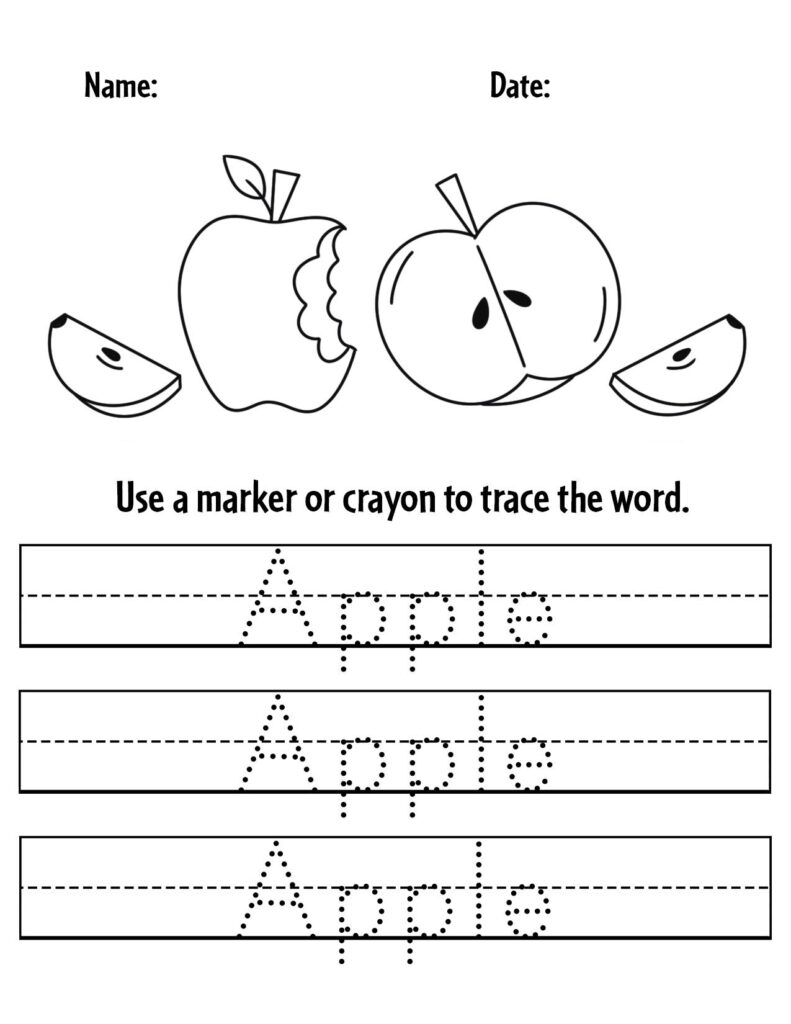 Free Apple Worksheets For Preschool The Hollydog Blog