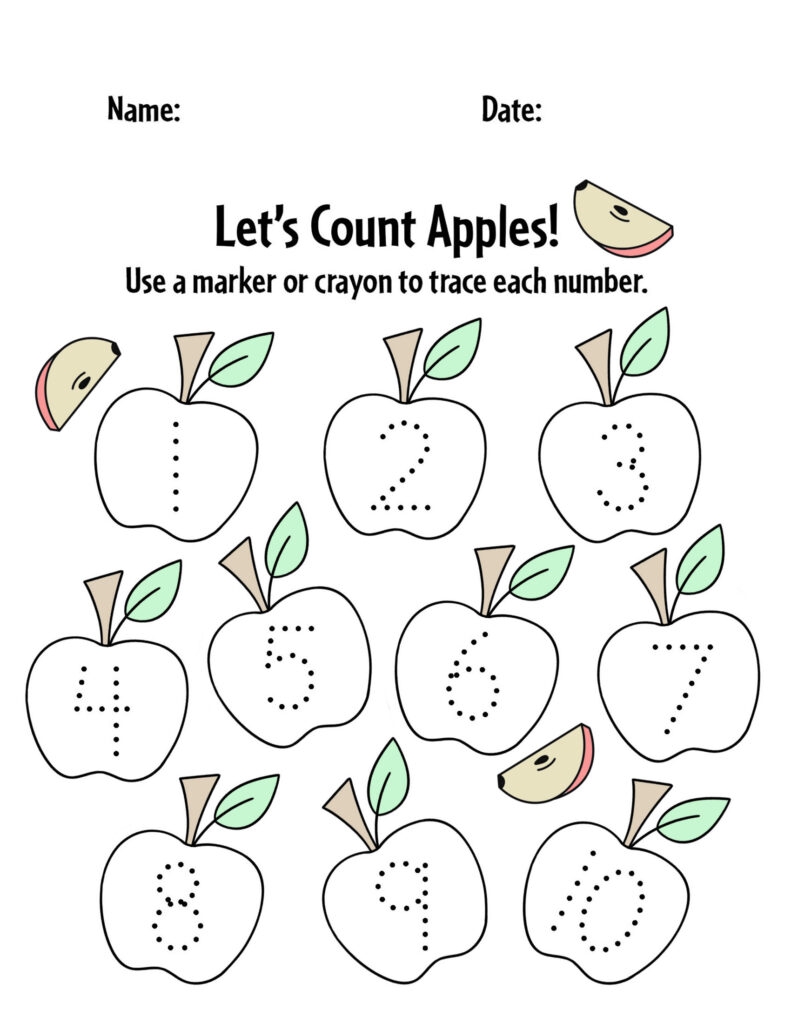 Free Apple Worksheets For Preschool The Hollydog Blog
