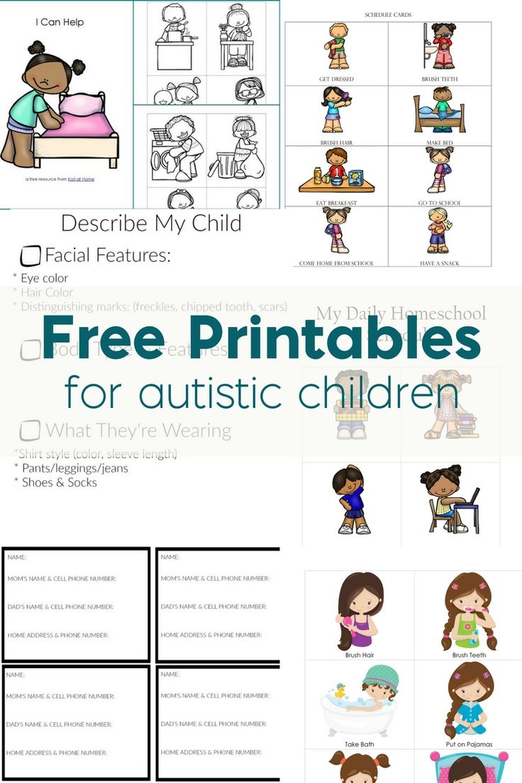 Free Autism Printables Library Visual Schedules Worksheets Social Skills PDFs