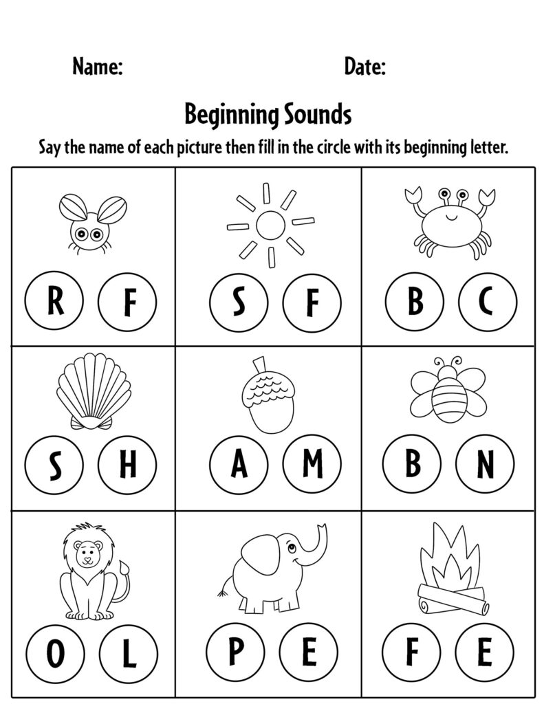 Free Beginning Sounds Worksheets For Preschool The Hollydog Blog