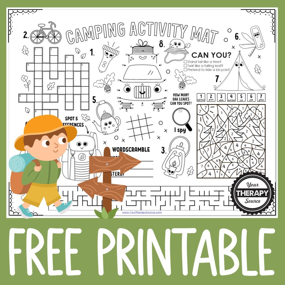 camping worksheets for preschoolers